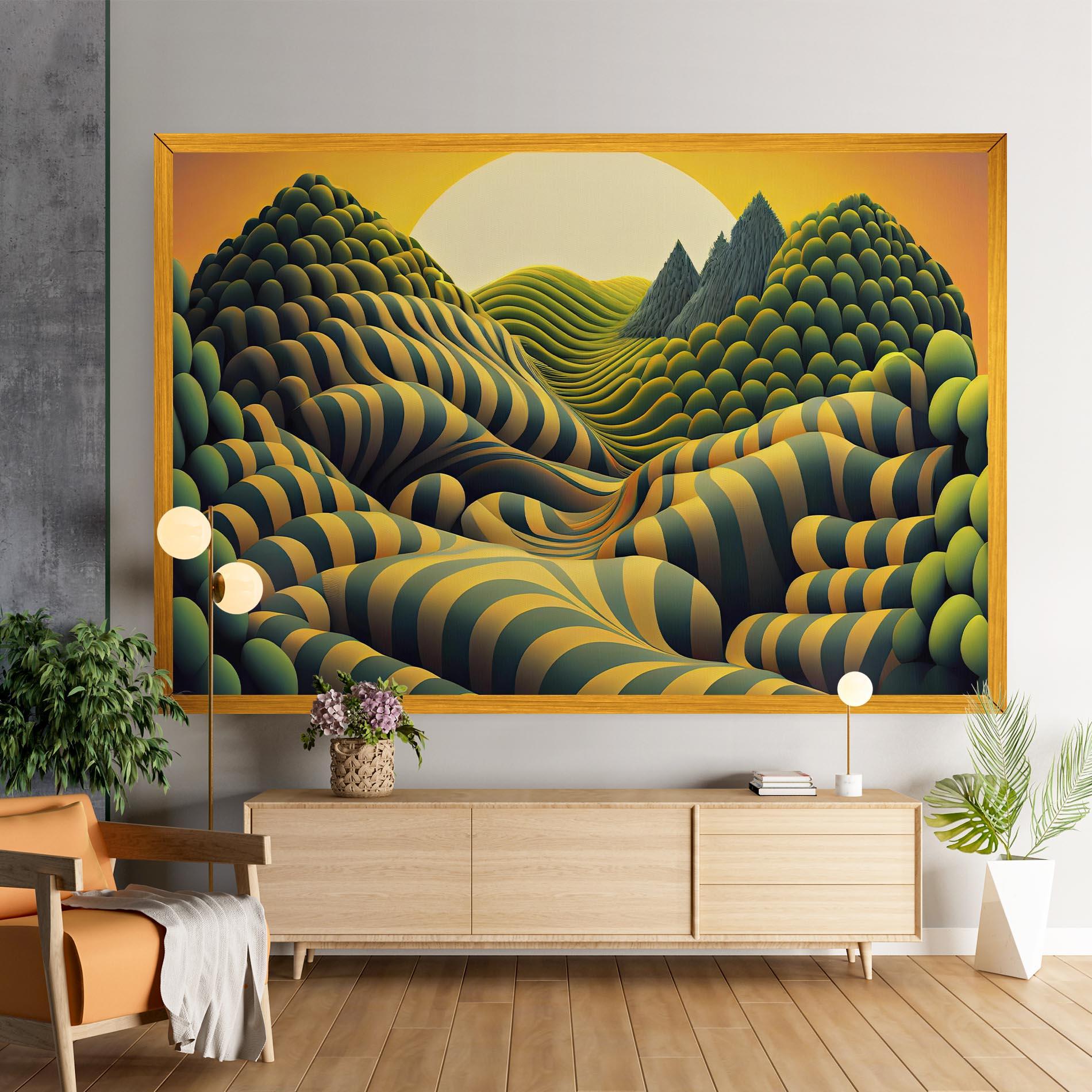 Vászonkép Green Yellow View mockup 9