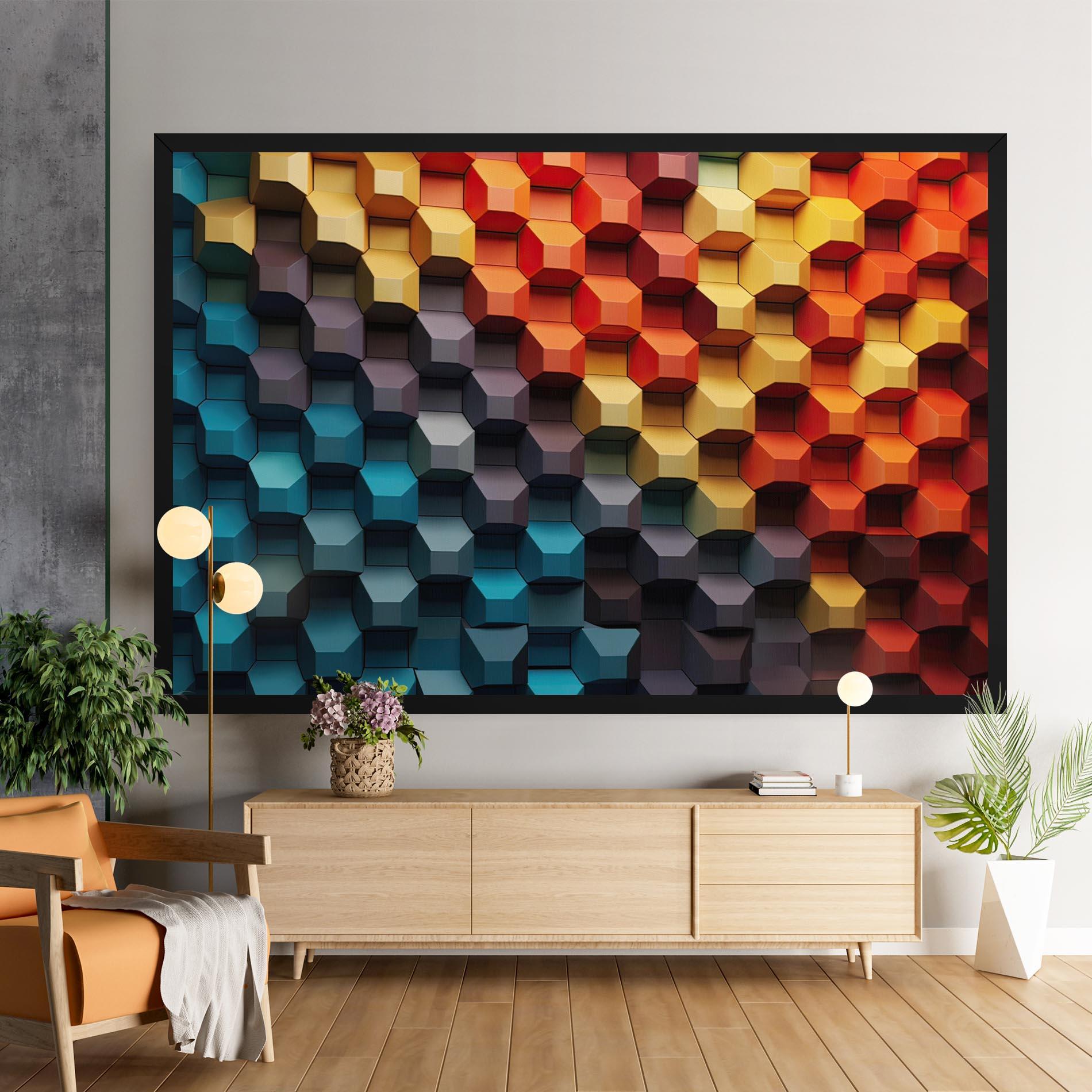 Vászonkép 3d Sqare Mix mockup 9