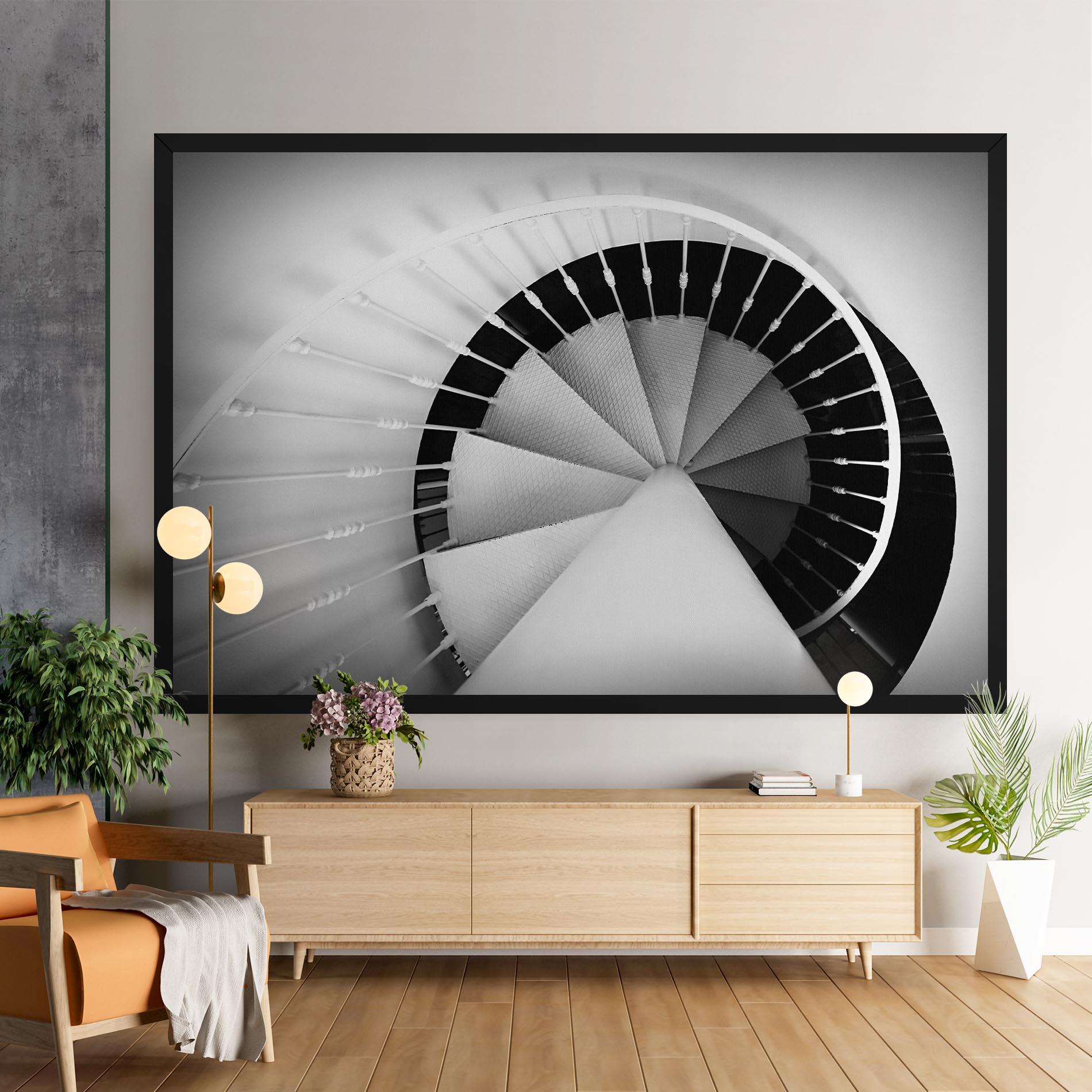 Vászonkép Black Circle Stairs mockup 9