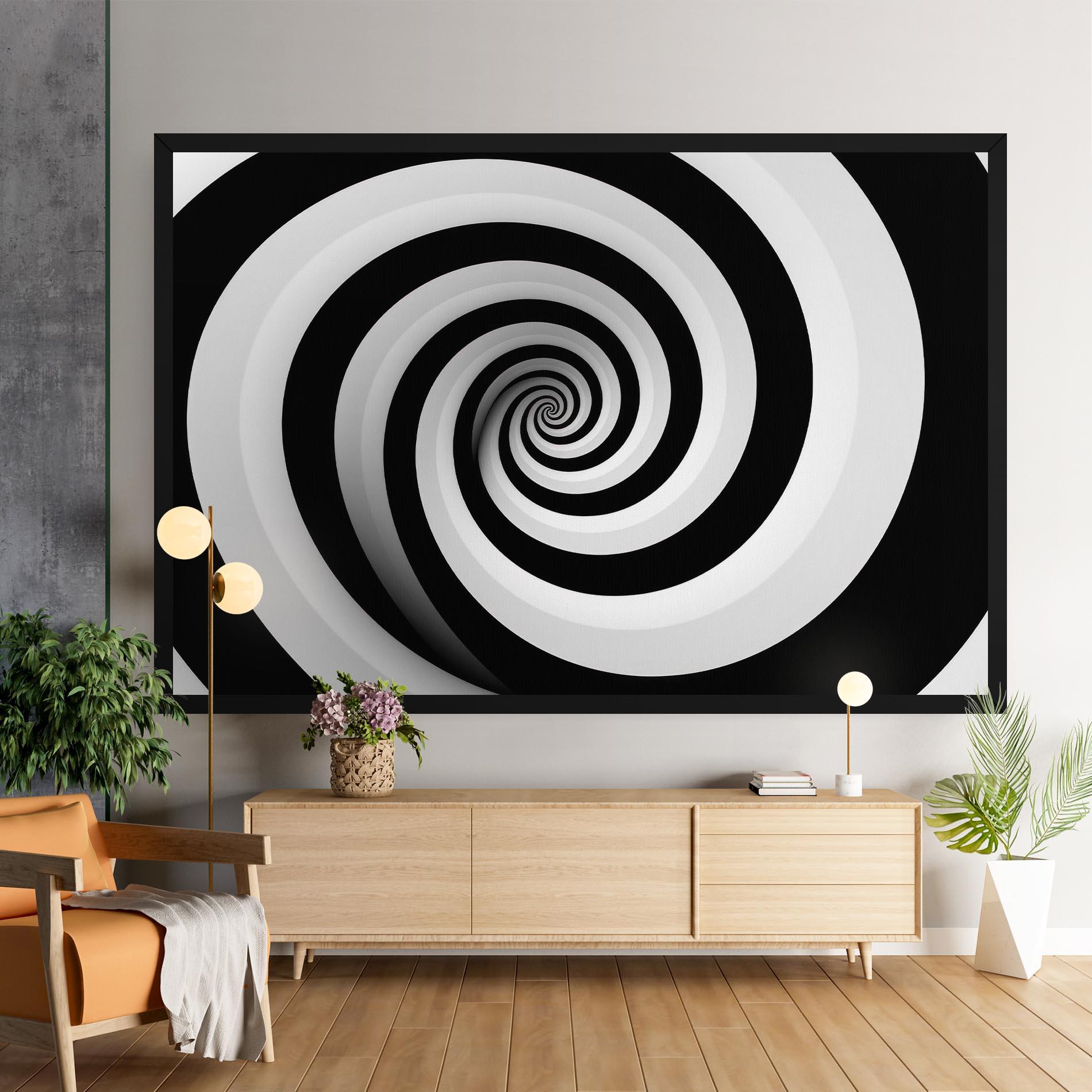 Vászonkép Black White Spiral mockup 9