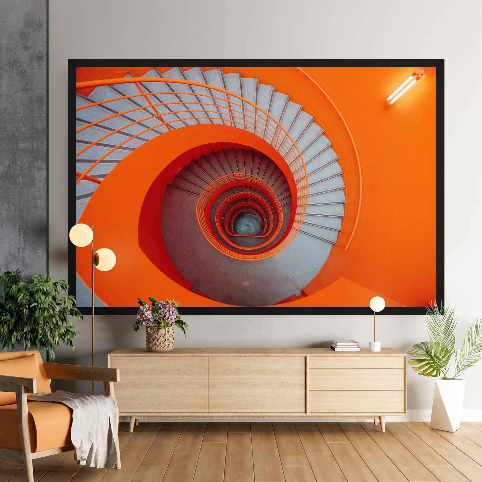 Vászonkép Grey Orange Stairs mockup 9