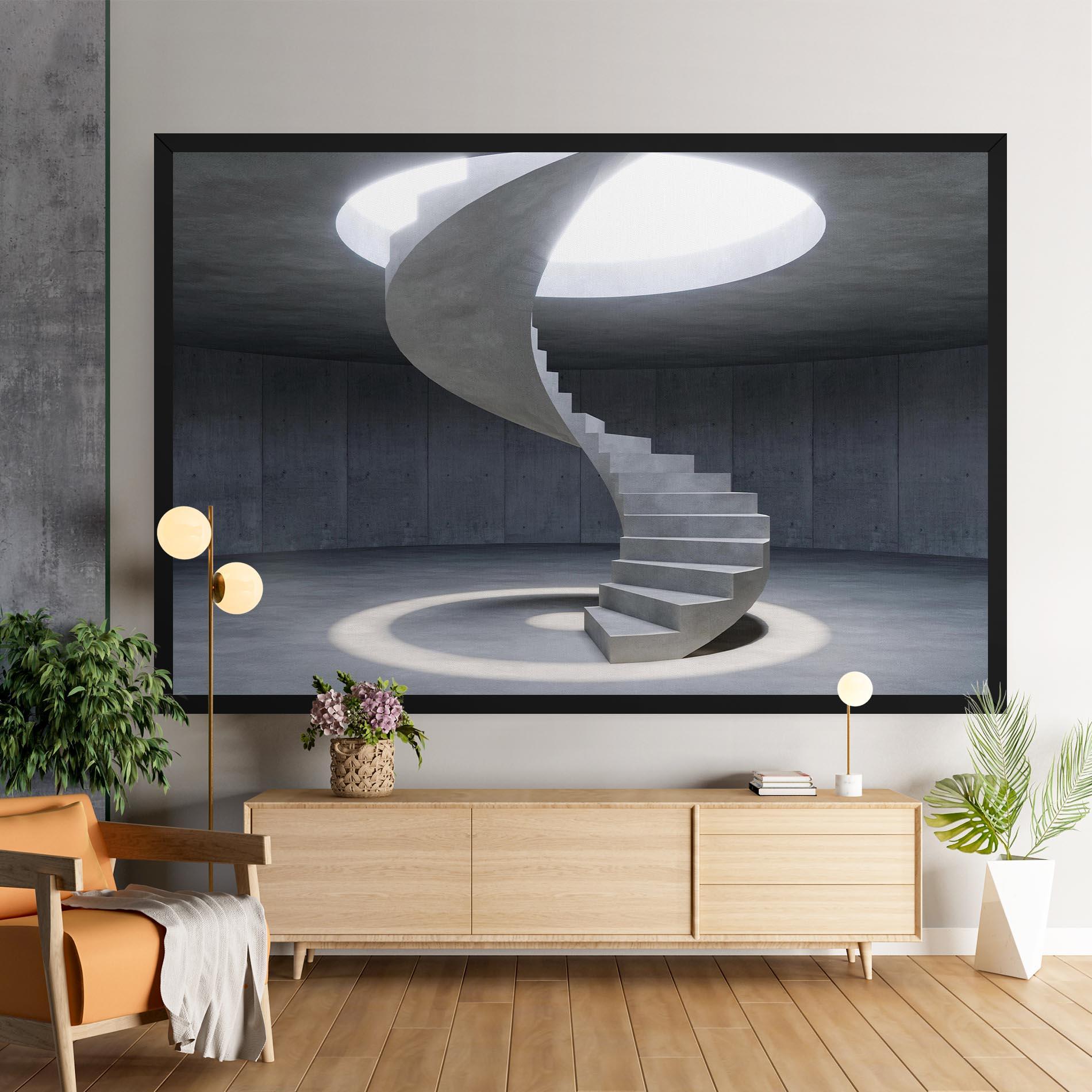 Vászonkép Spiral White Staircase mockup 9