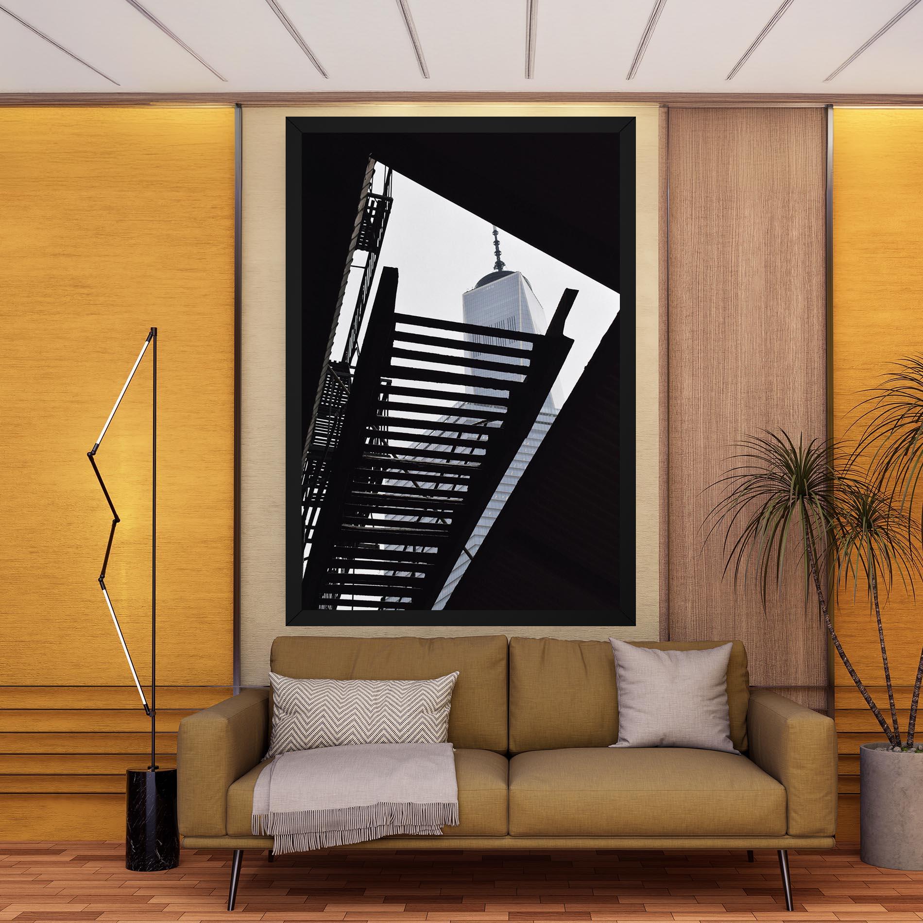 Vászonkép Black Stairs Floating mockup 9