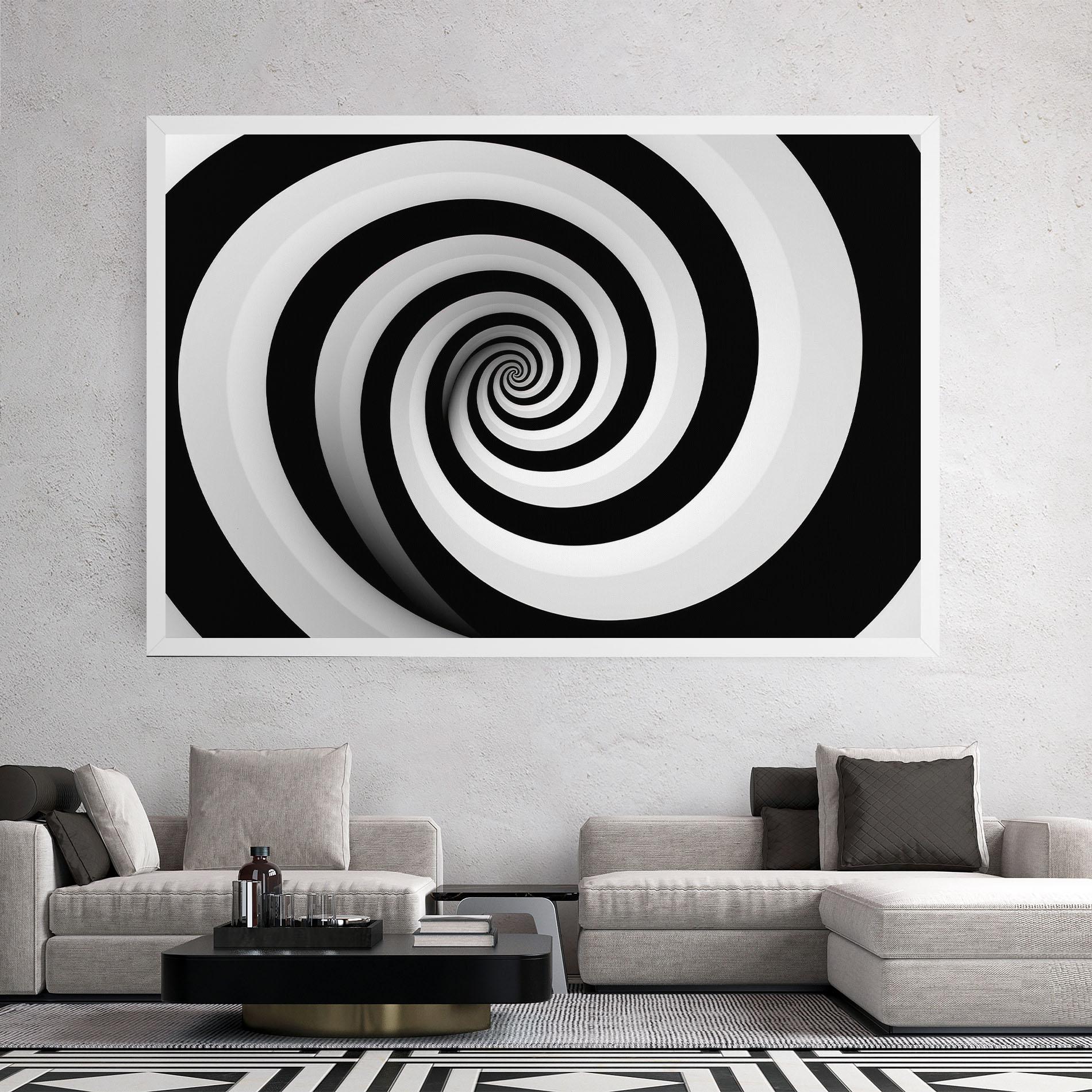 Vászonkép Black White Spiral mockup 2