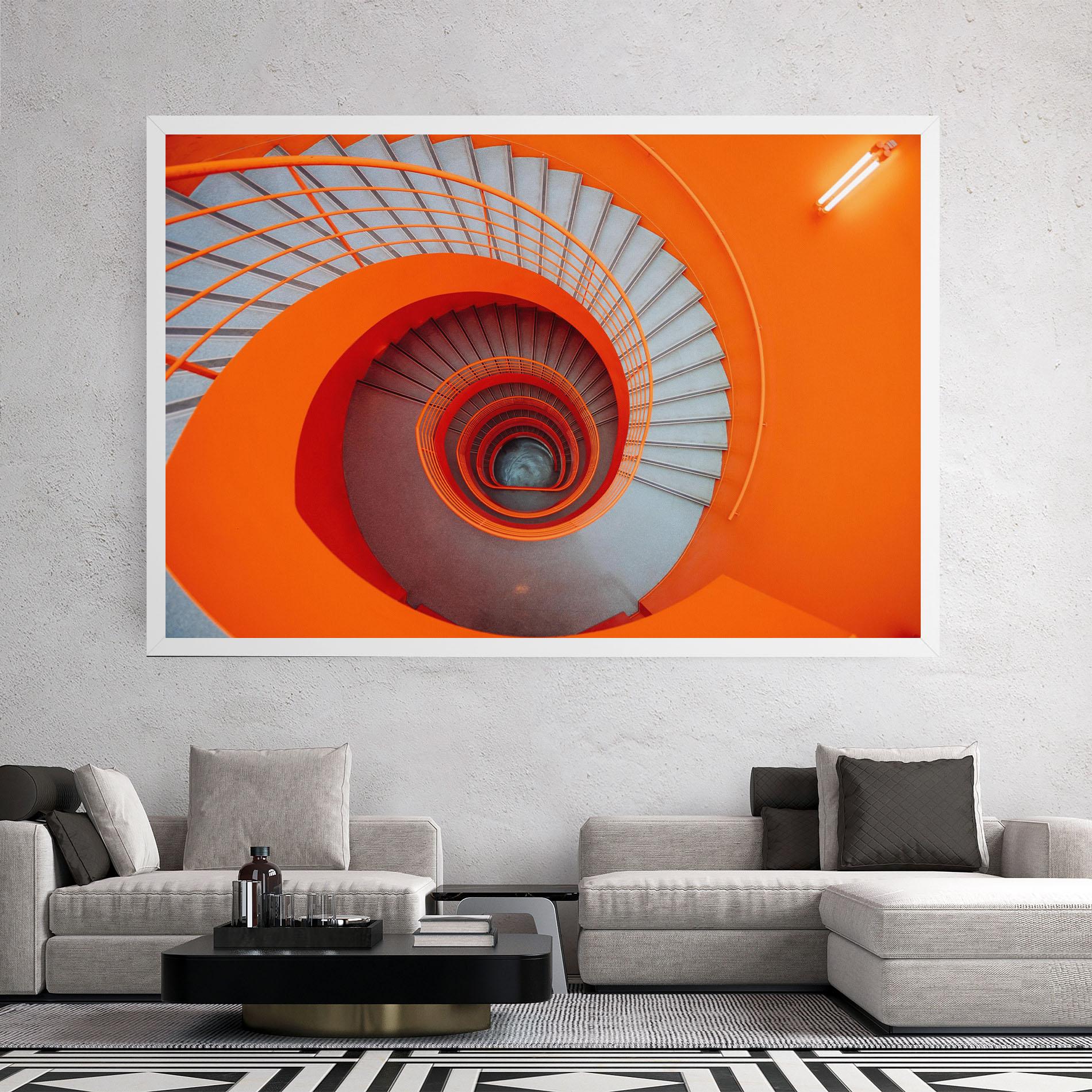 Vászonkép Grey Orange Stairs mockup 2