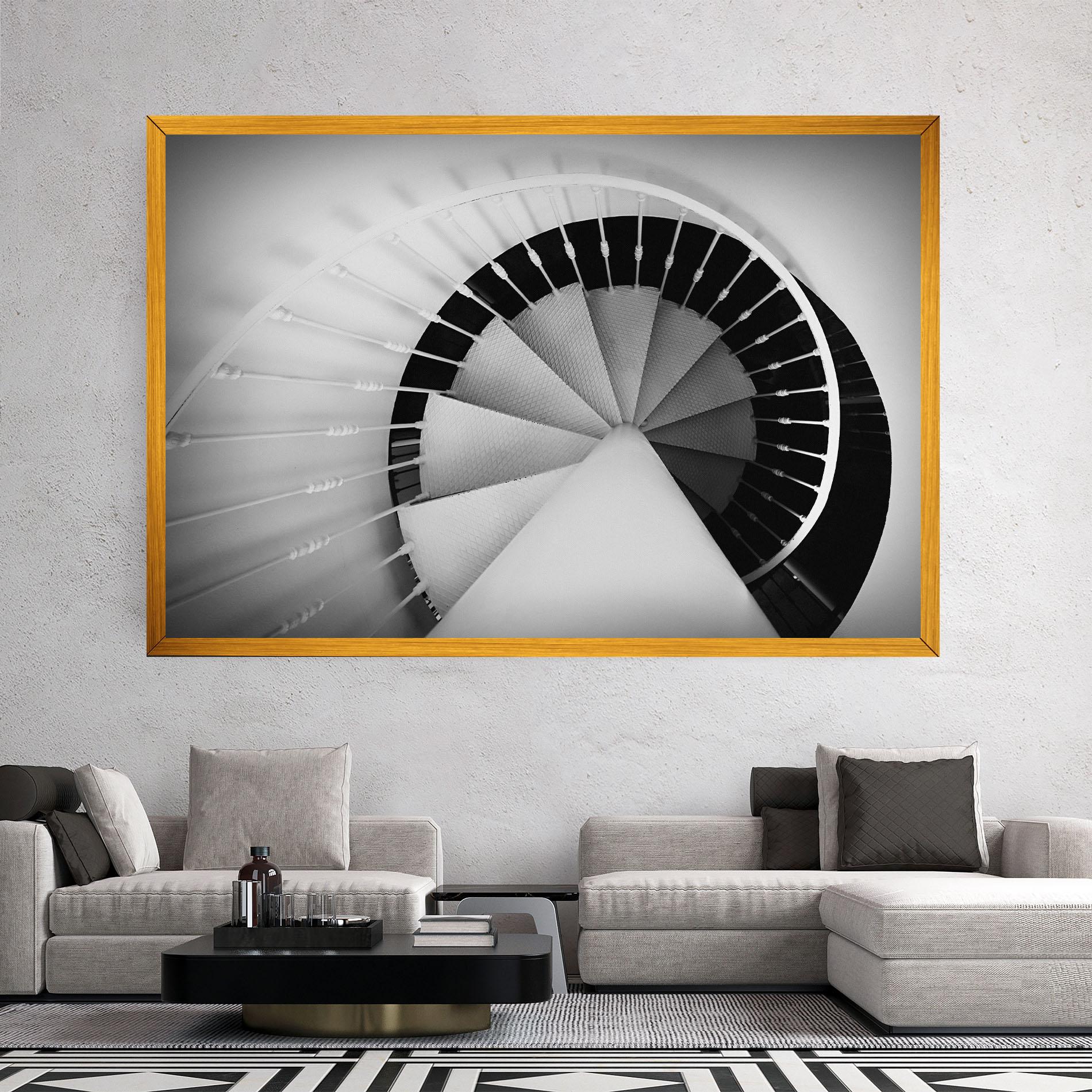 Vászonkép Black Circle Stairs mockup 2