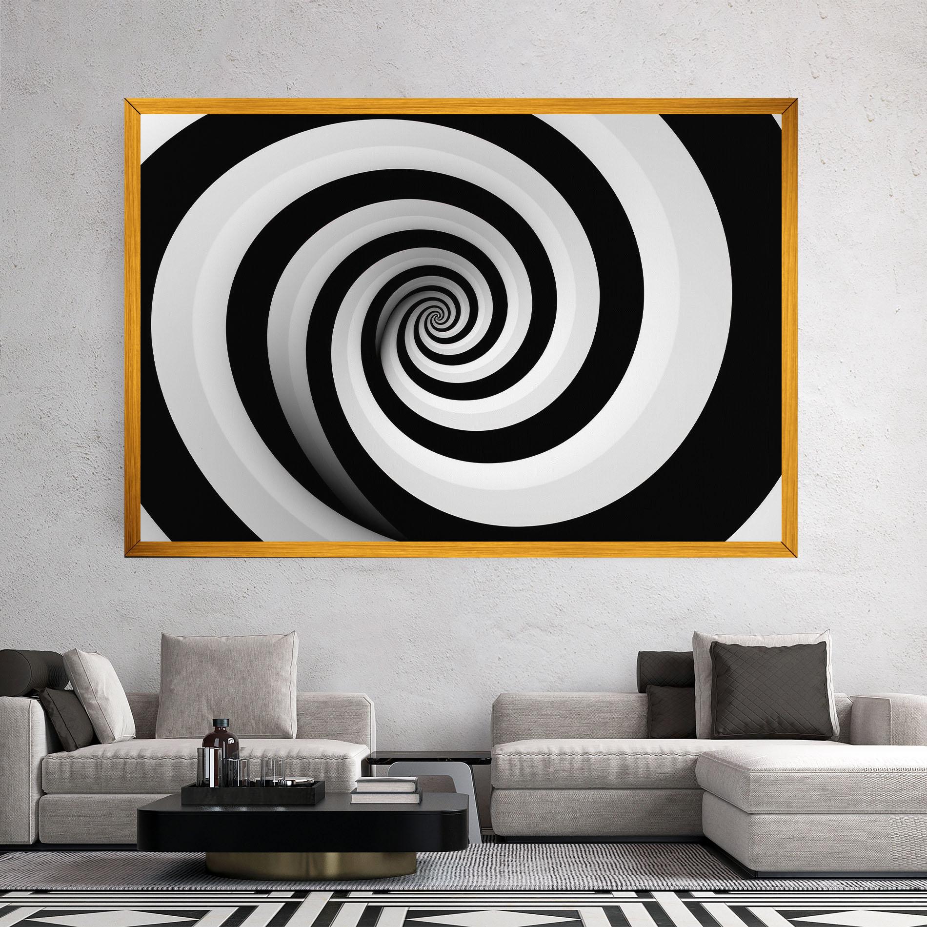 Vászonkép Black White Spiral mockup 2
