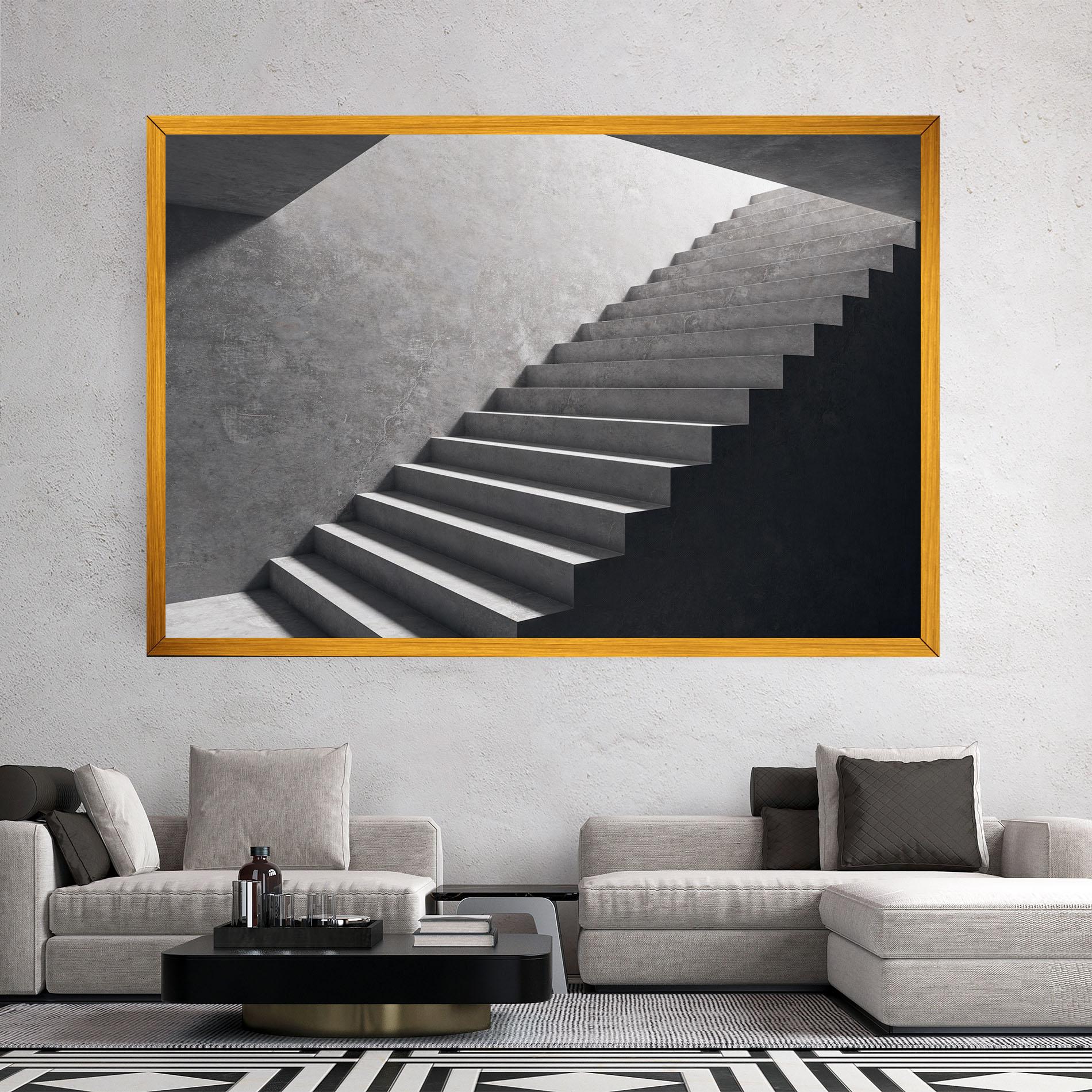 Vászonkép Concrete Stairs mockup 2