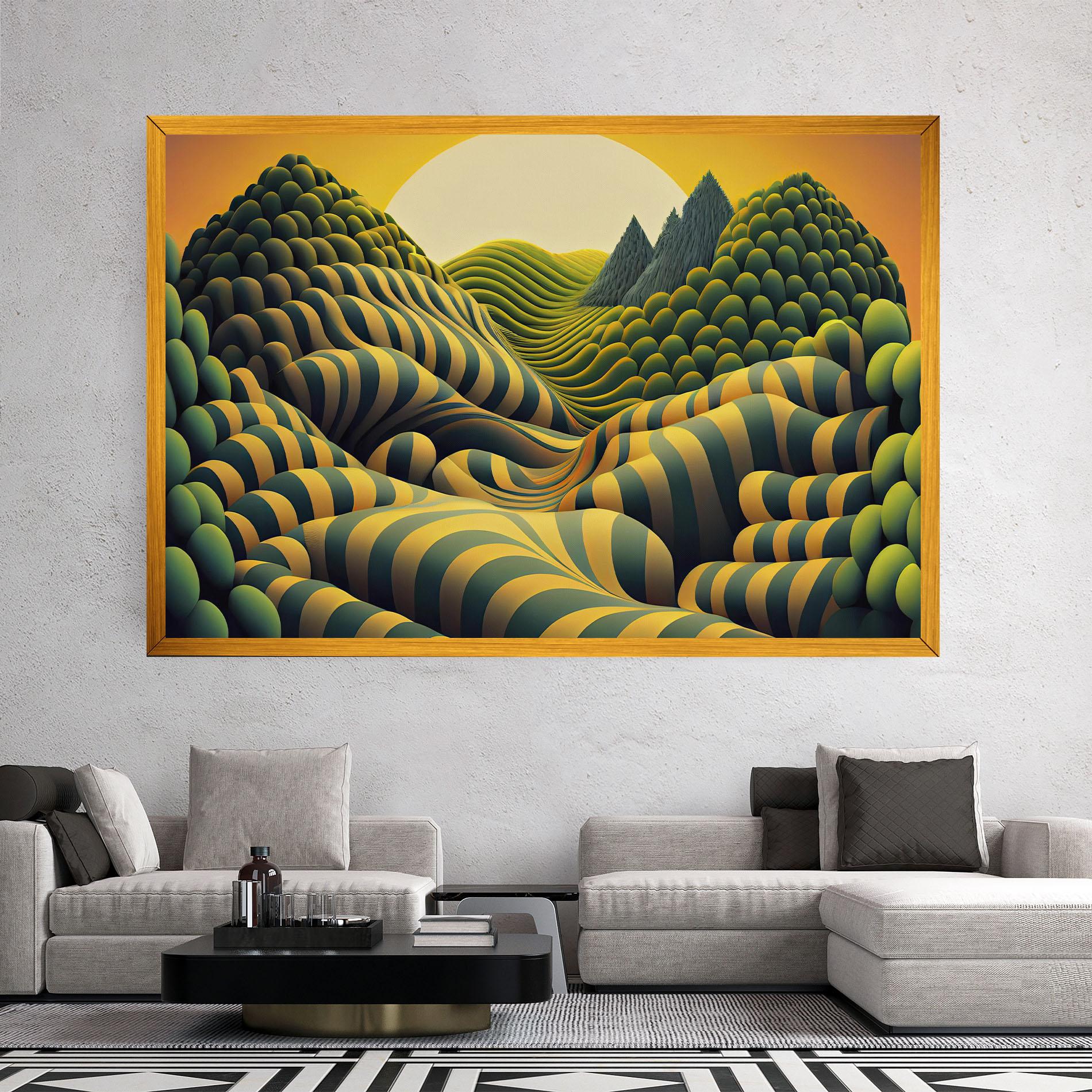 Vászonkép Green Yellow View mockup 2