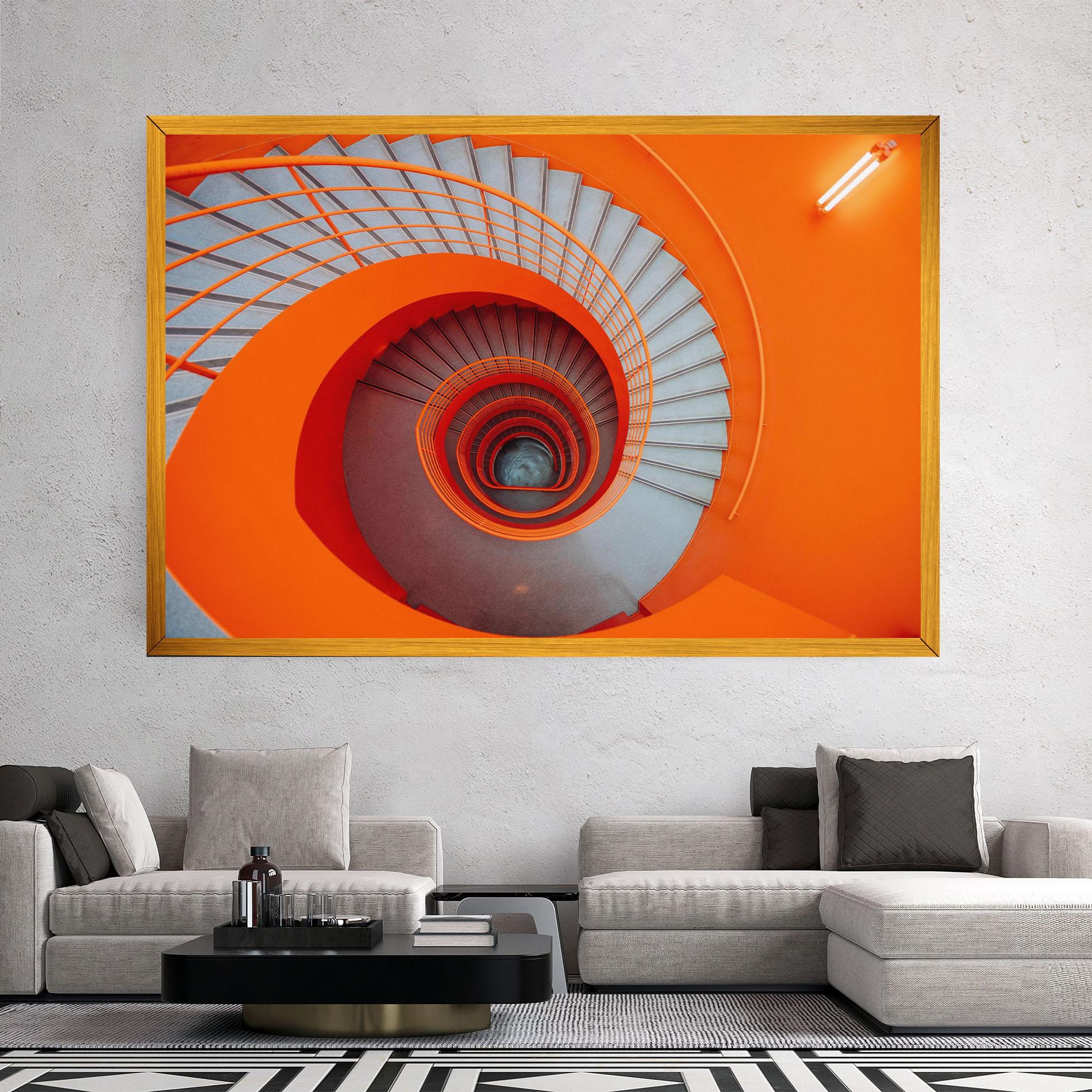 Vászonkép Grey Orange Stairs mockup 2