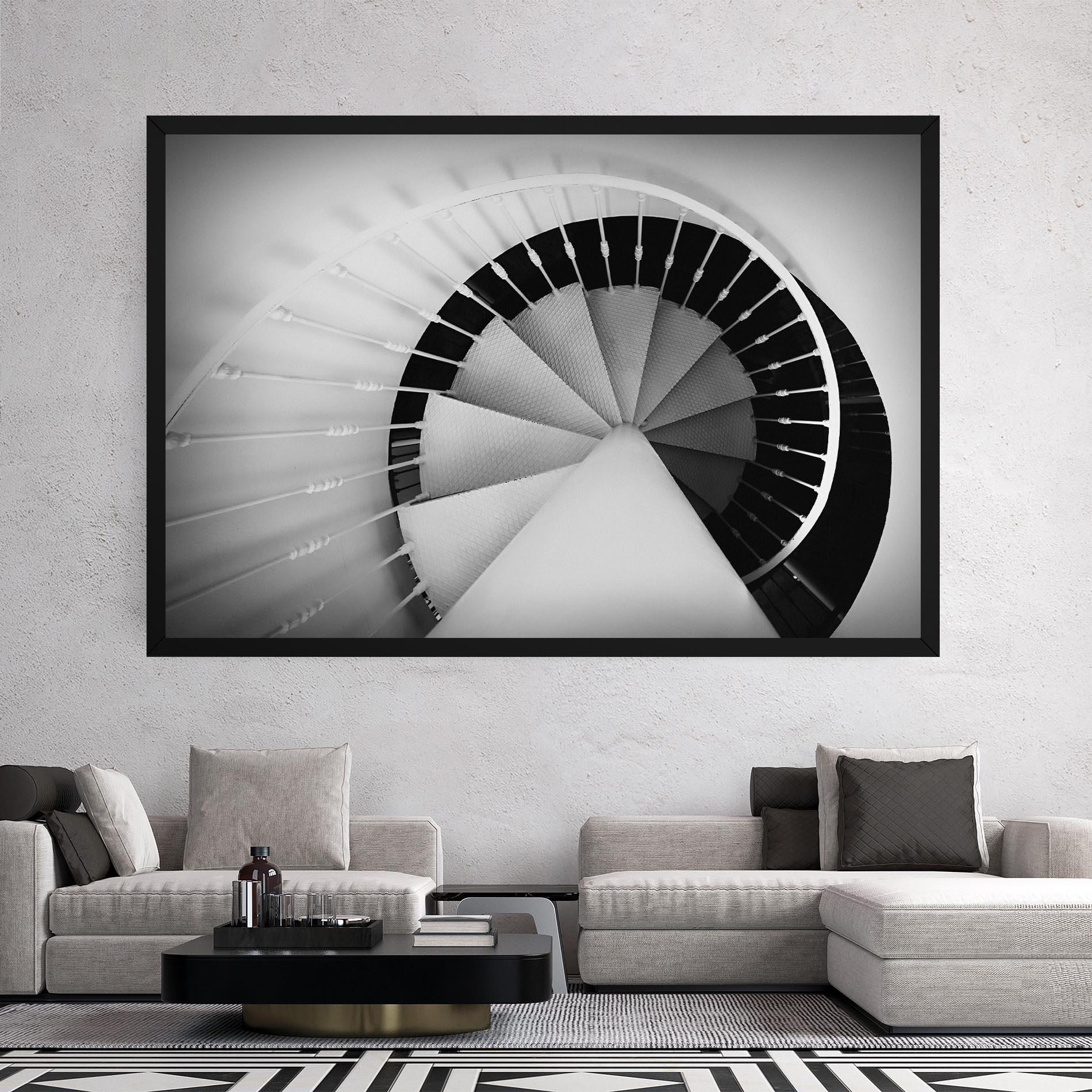 Vászonkép Black Circle Stairs mockup 2