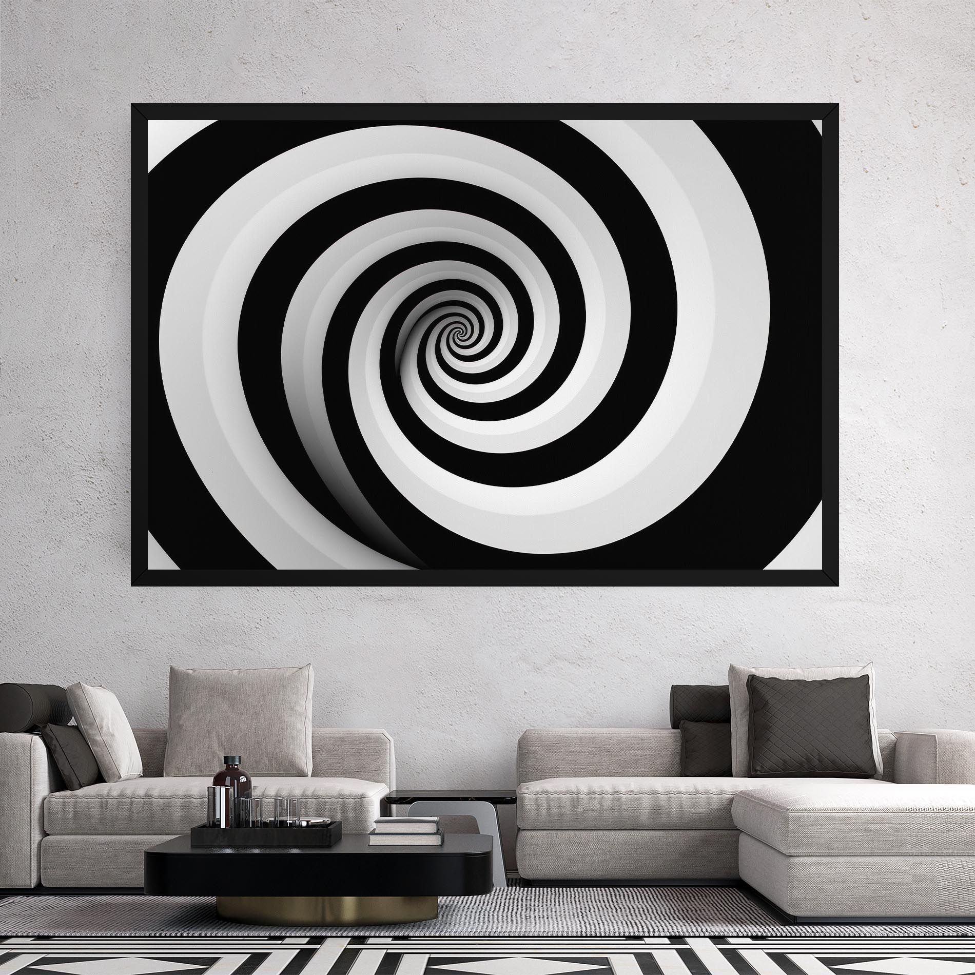 Black White Spiral mockup 2