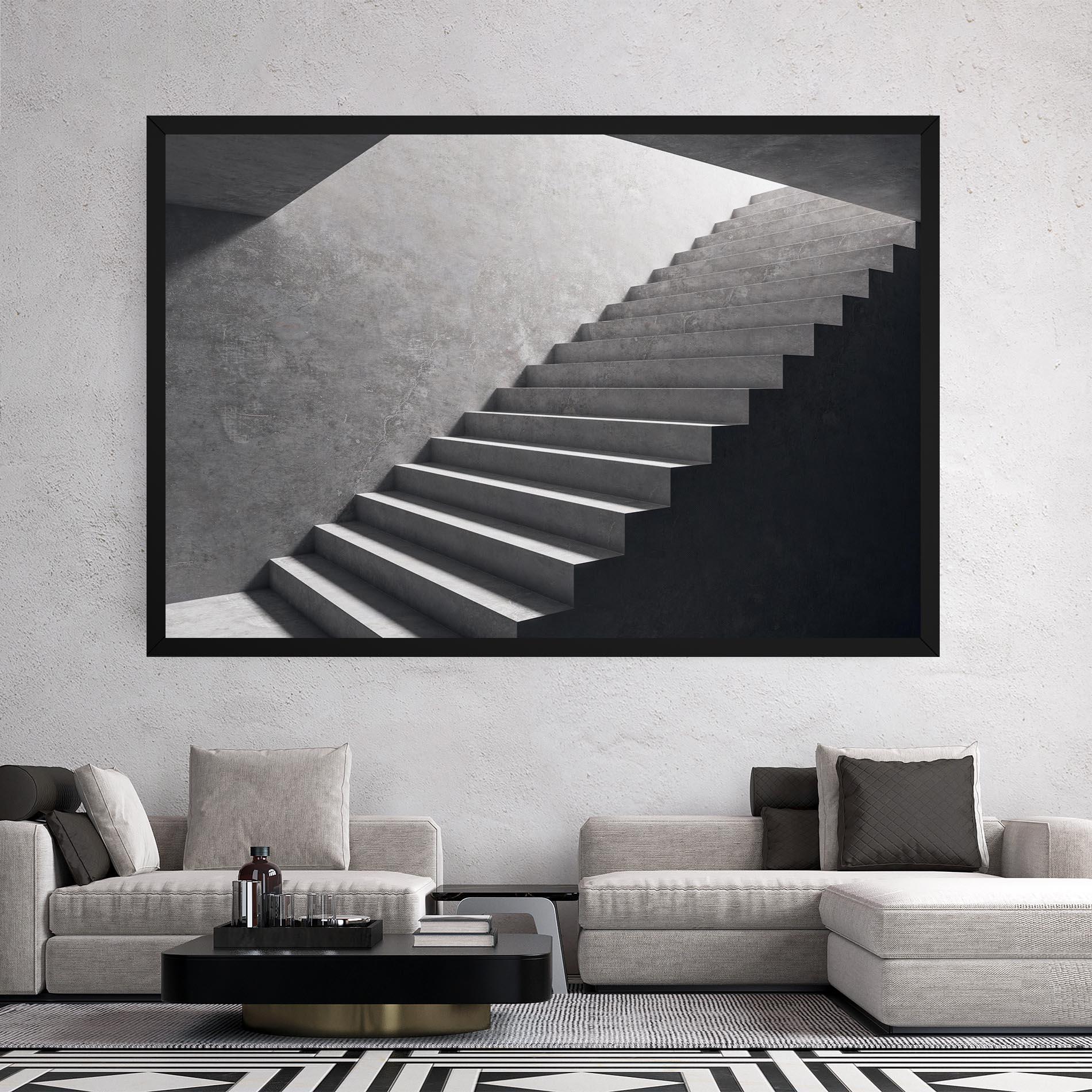Vászonkép Concrete Stairs mockup 2