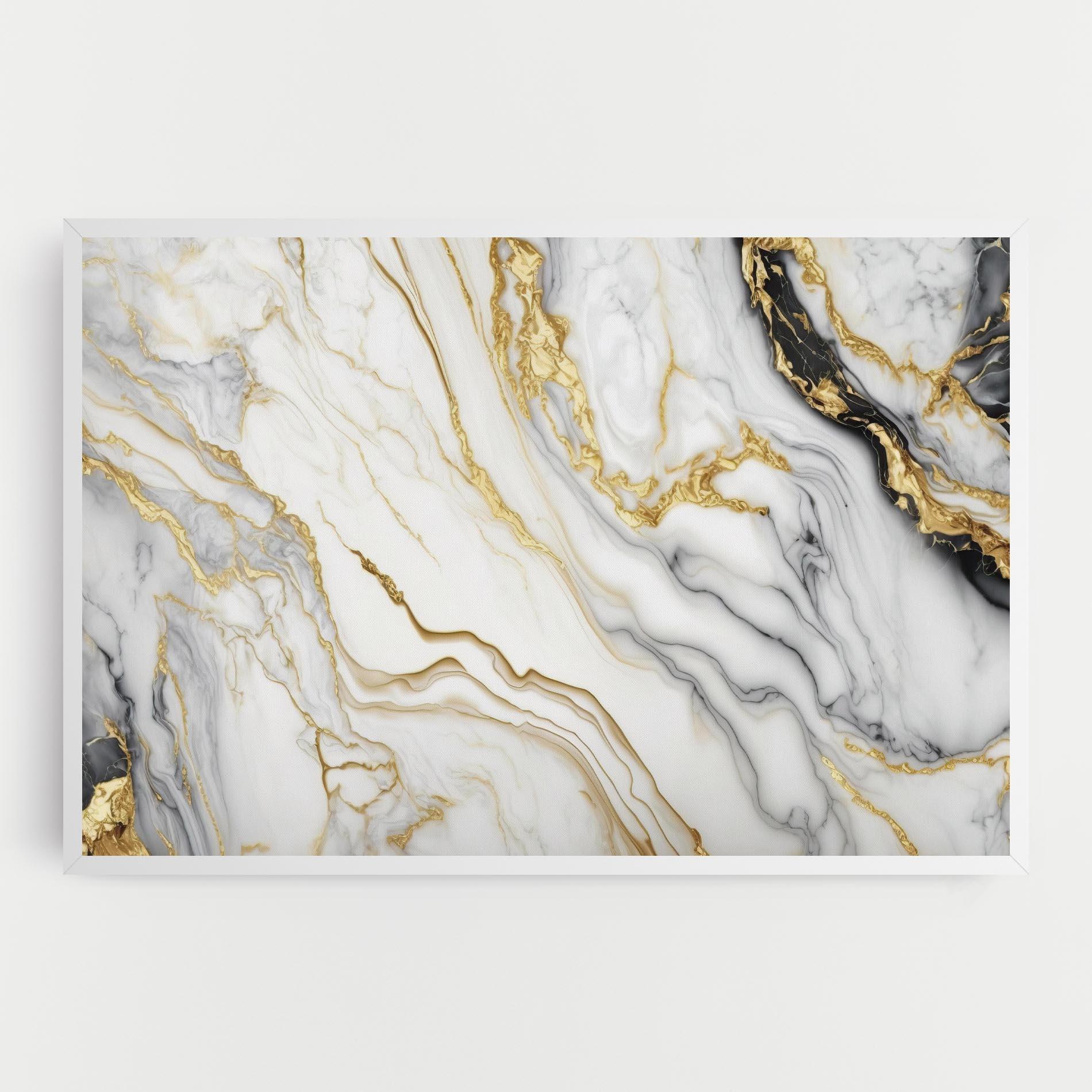 Vászonkép White Golden Marble mockup 0
