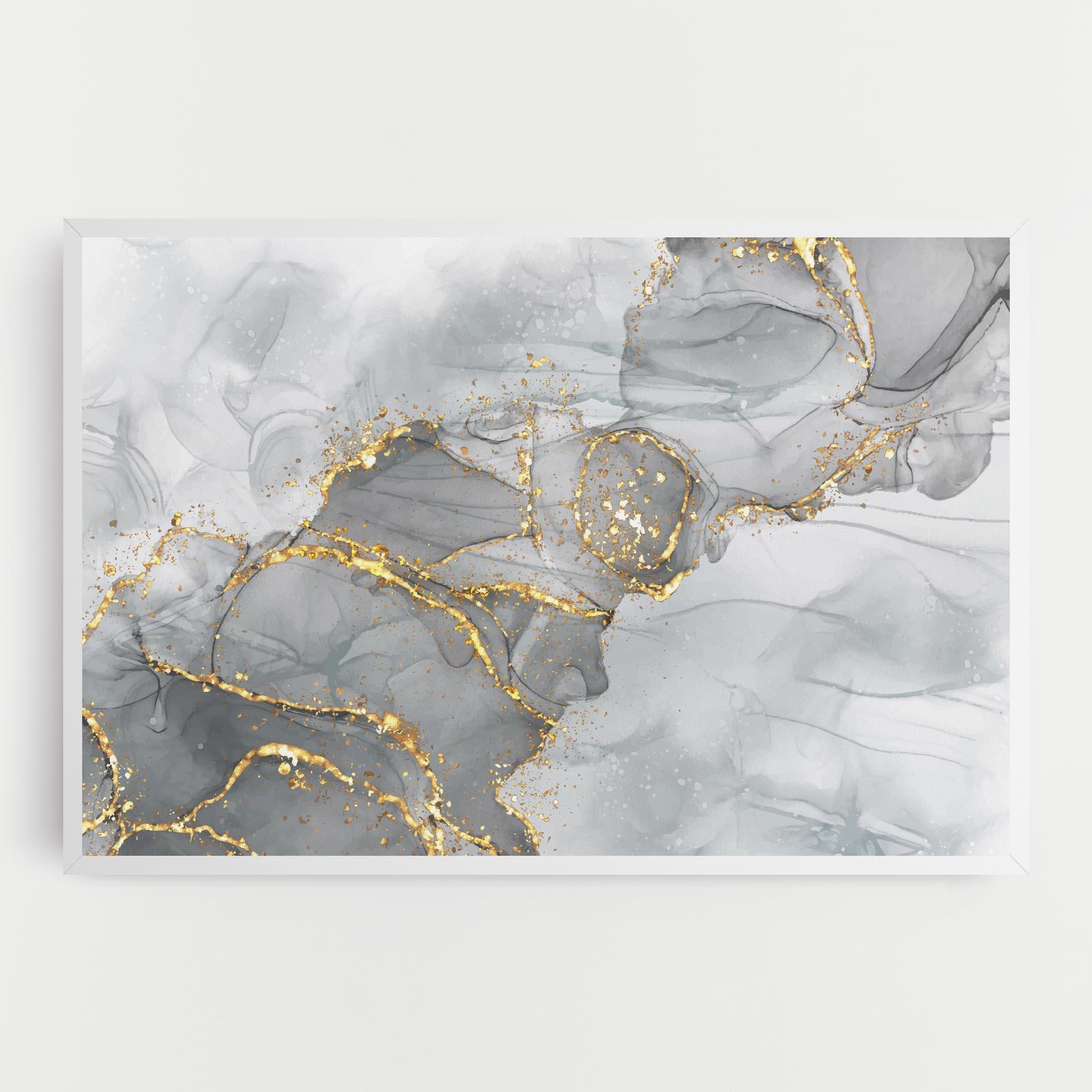 Vászonkép White Ink Marble mockup 0