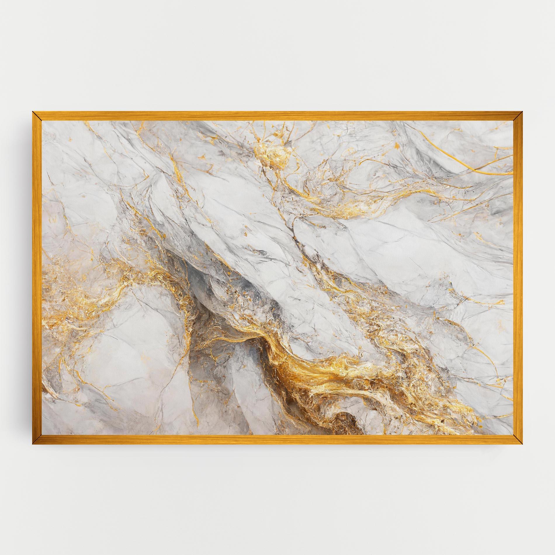 Vászonkép Gold Liquid Grey Marble mockup 0