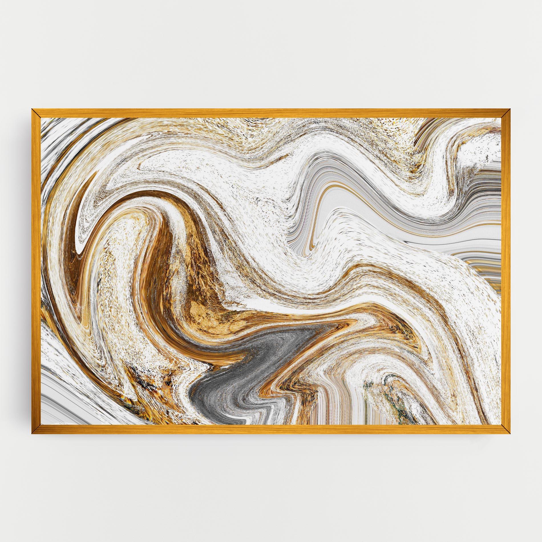 Vászonkép Gold White Liquid mockup 0