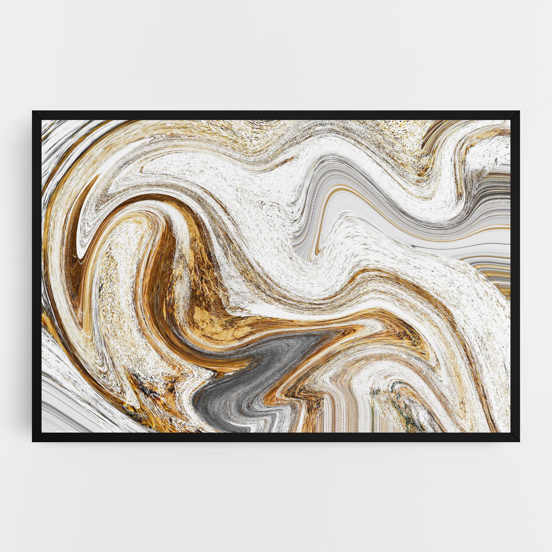 Vászonkép Gold White Liquid mockup 0