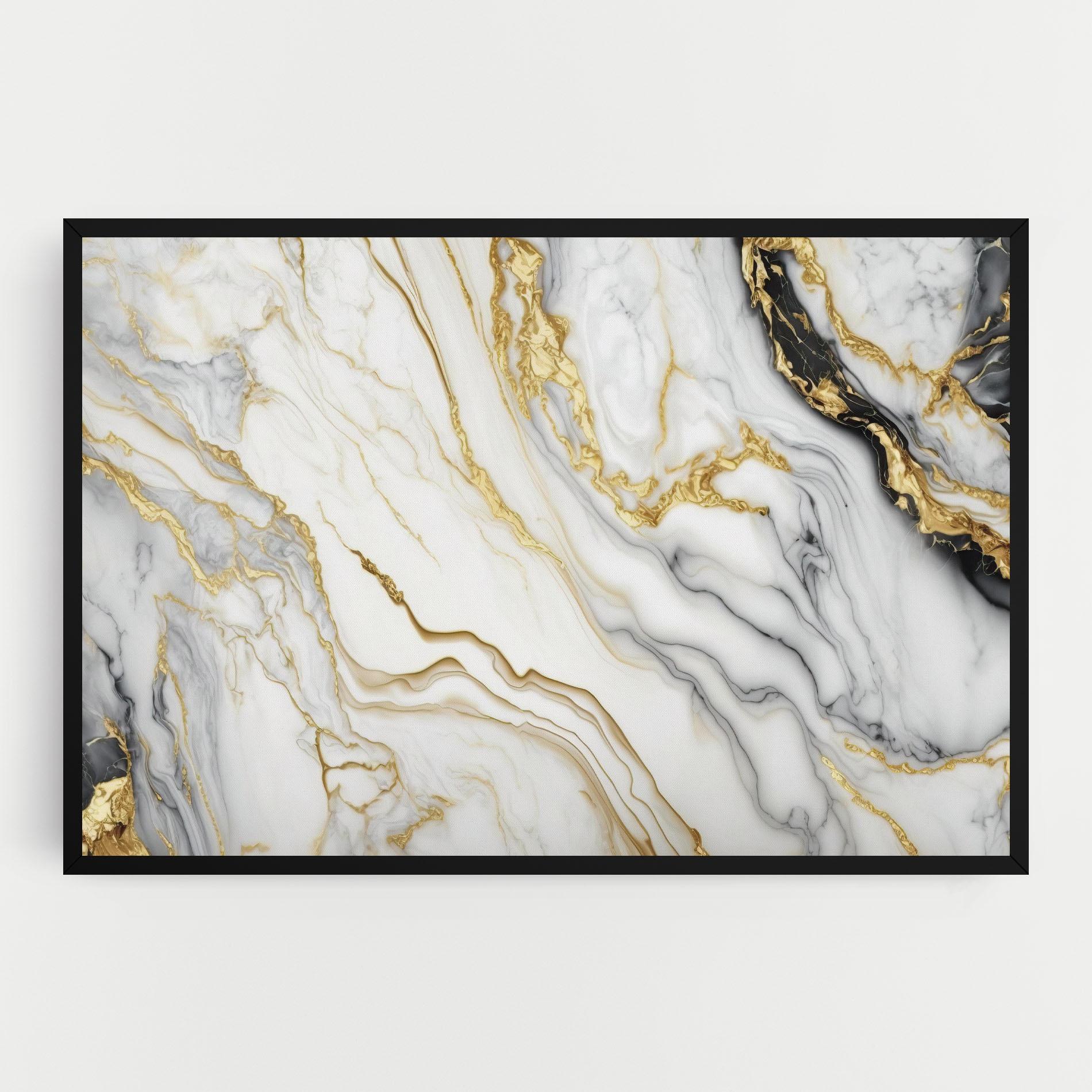 Vászonkép White Golden Marble mockup 0