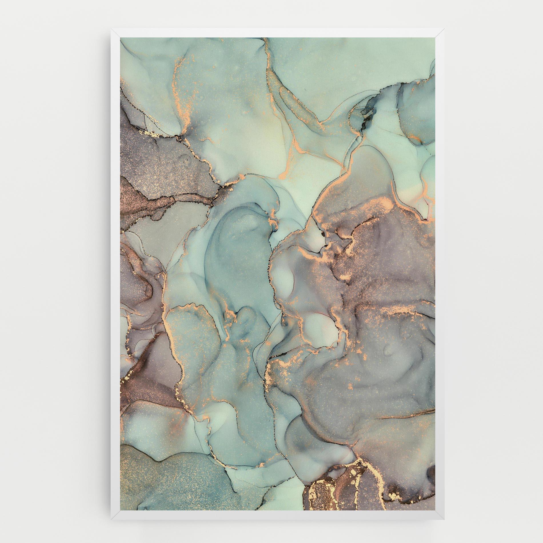 Vászonkép Abstract Turquoise Marble mockup 0