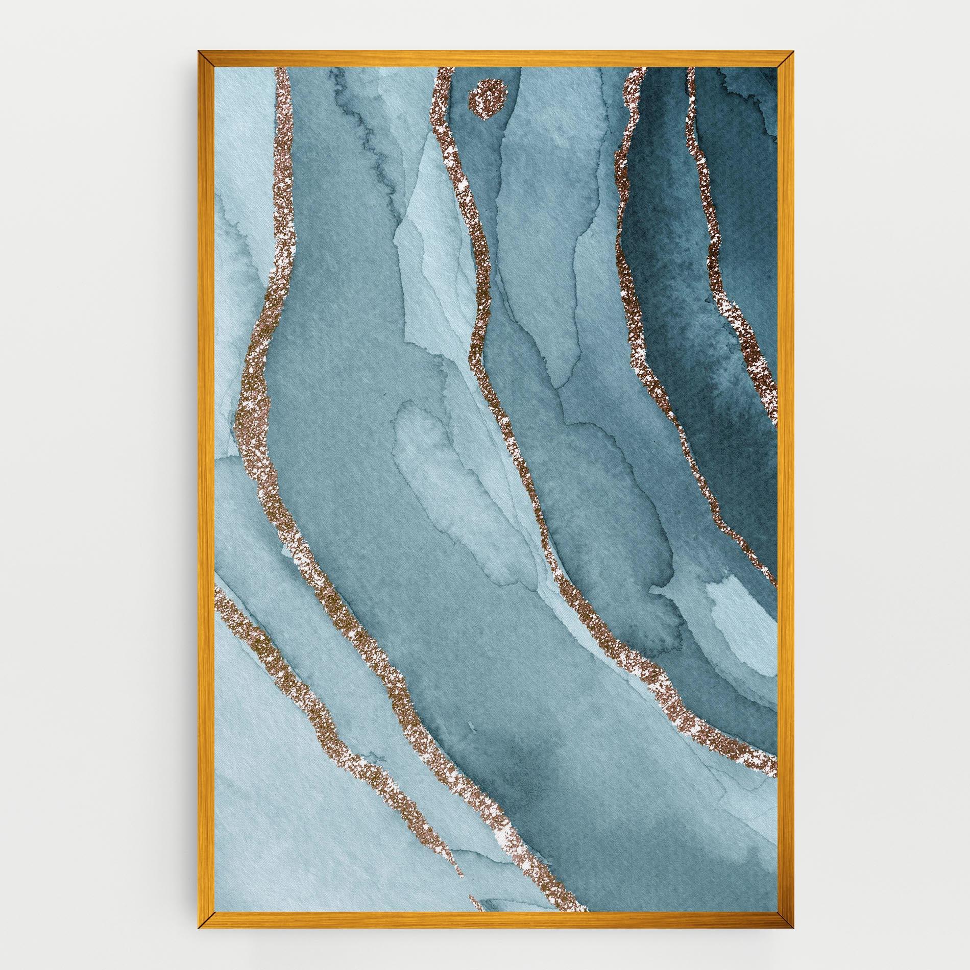 Vászonkép Blue Golden Glitter mockup 0