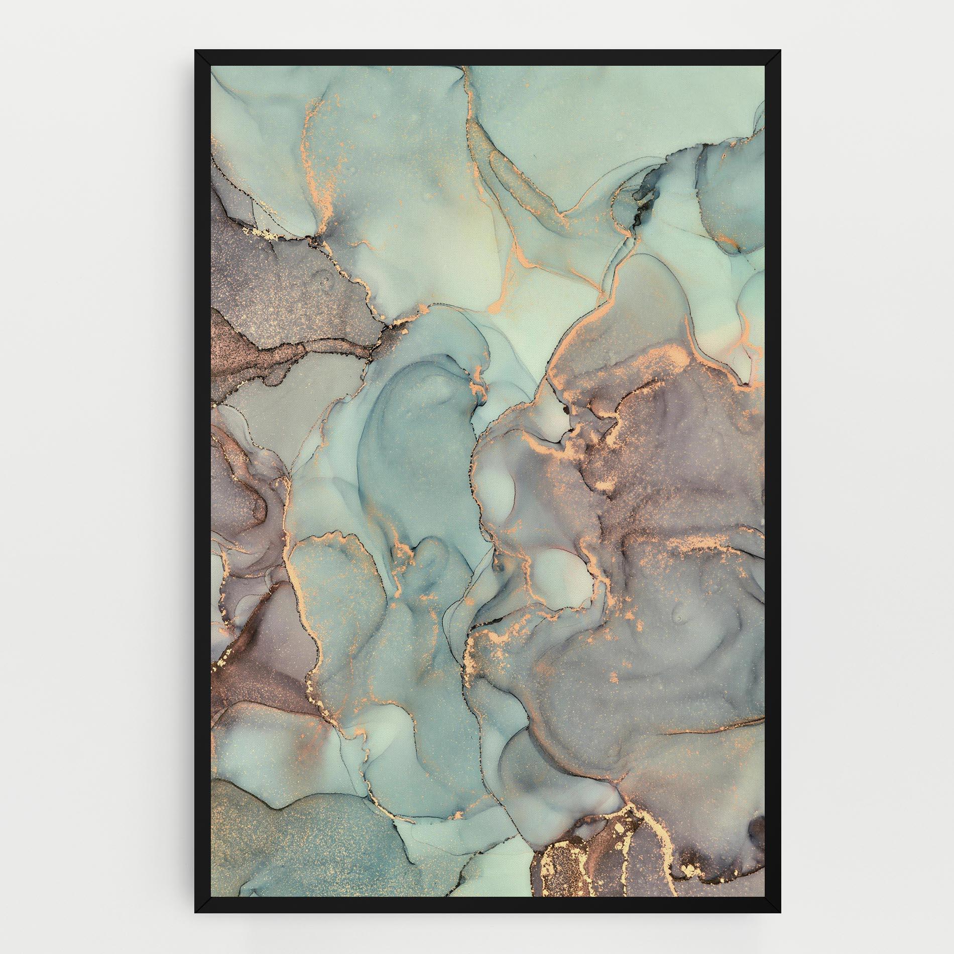 Vászonkép Abstract Turquoise Marble mockup 0