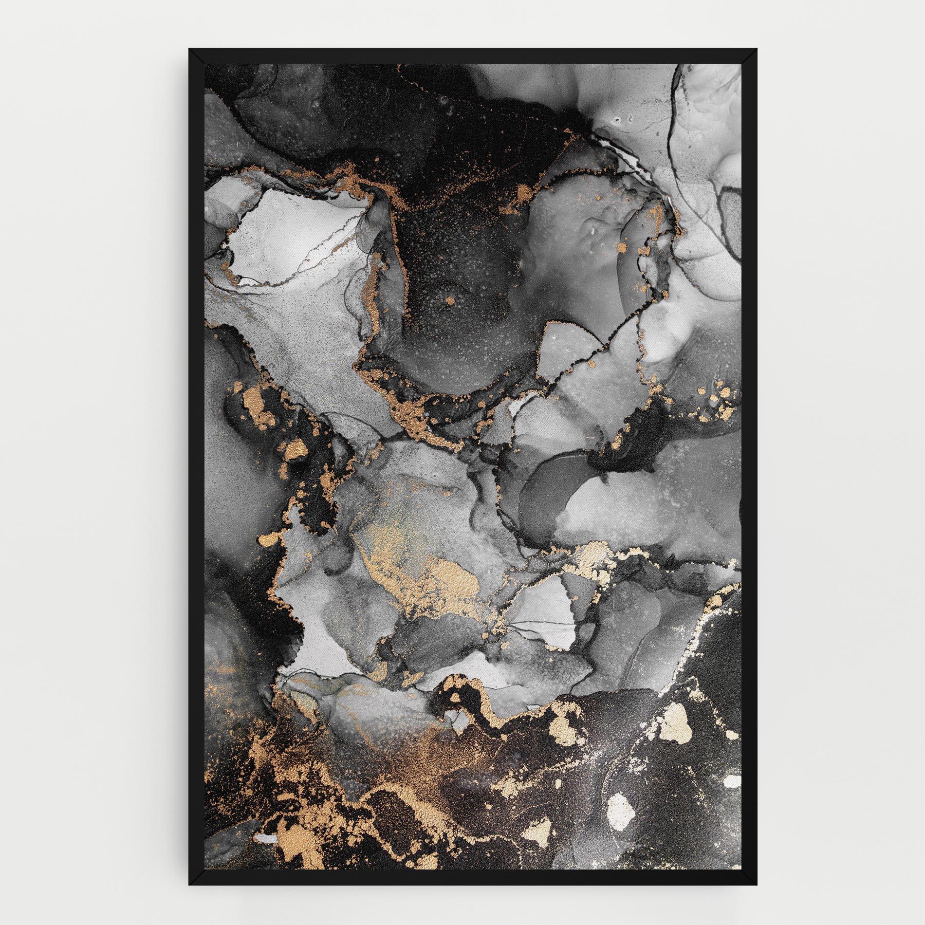 Vászonkép Grey Gold Marble mockup 0