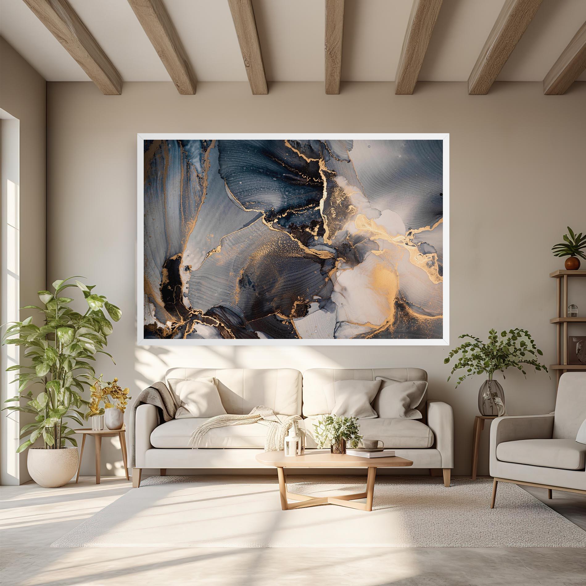 Vászonkép Golden Abstract Marble mockup 6