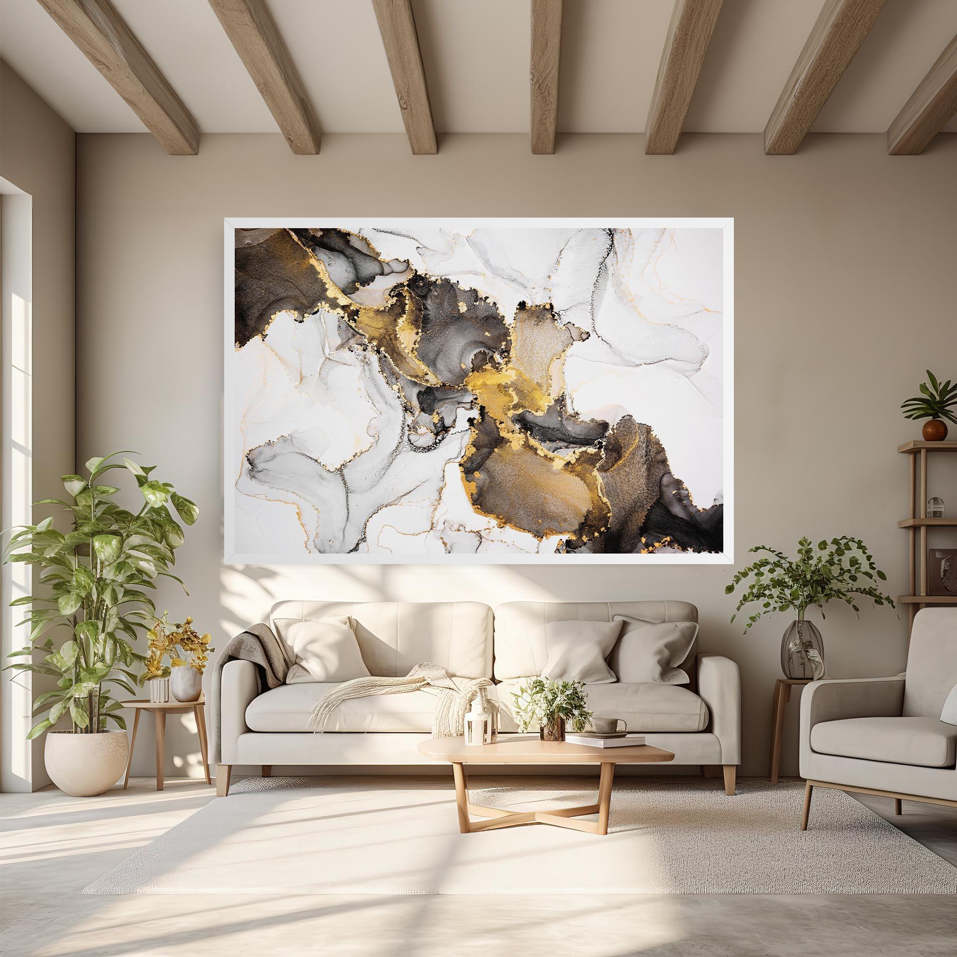 Vászonkép Golden Marble Shades mockup 6