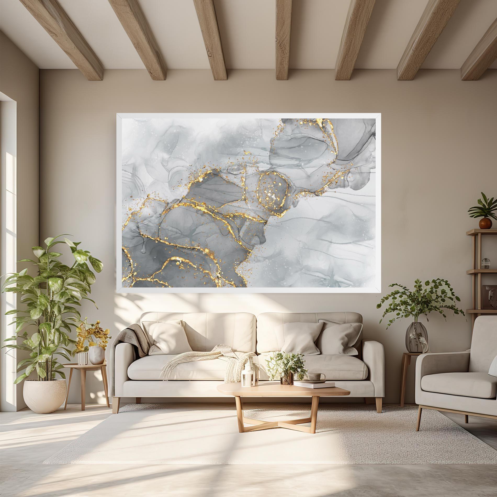 Vászonkép White Ink Marble mockup 6