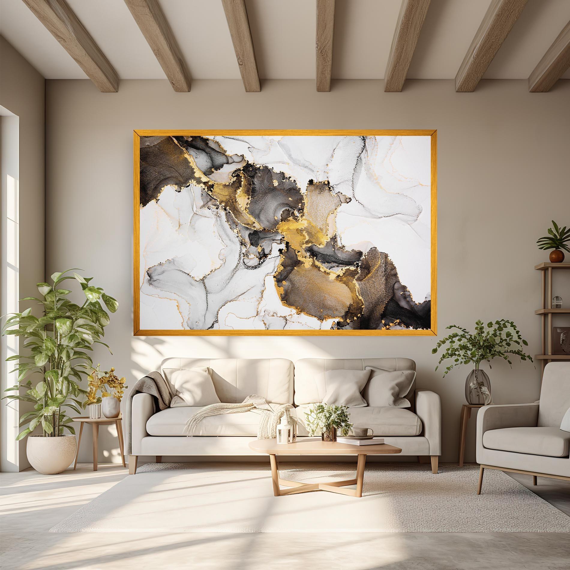 Vászonkép Golden Marble Shades mockup 6