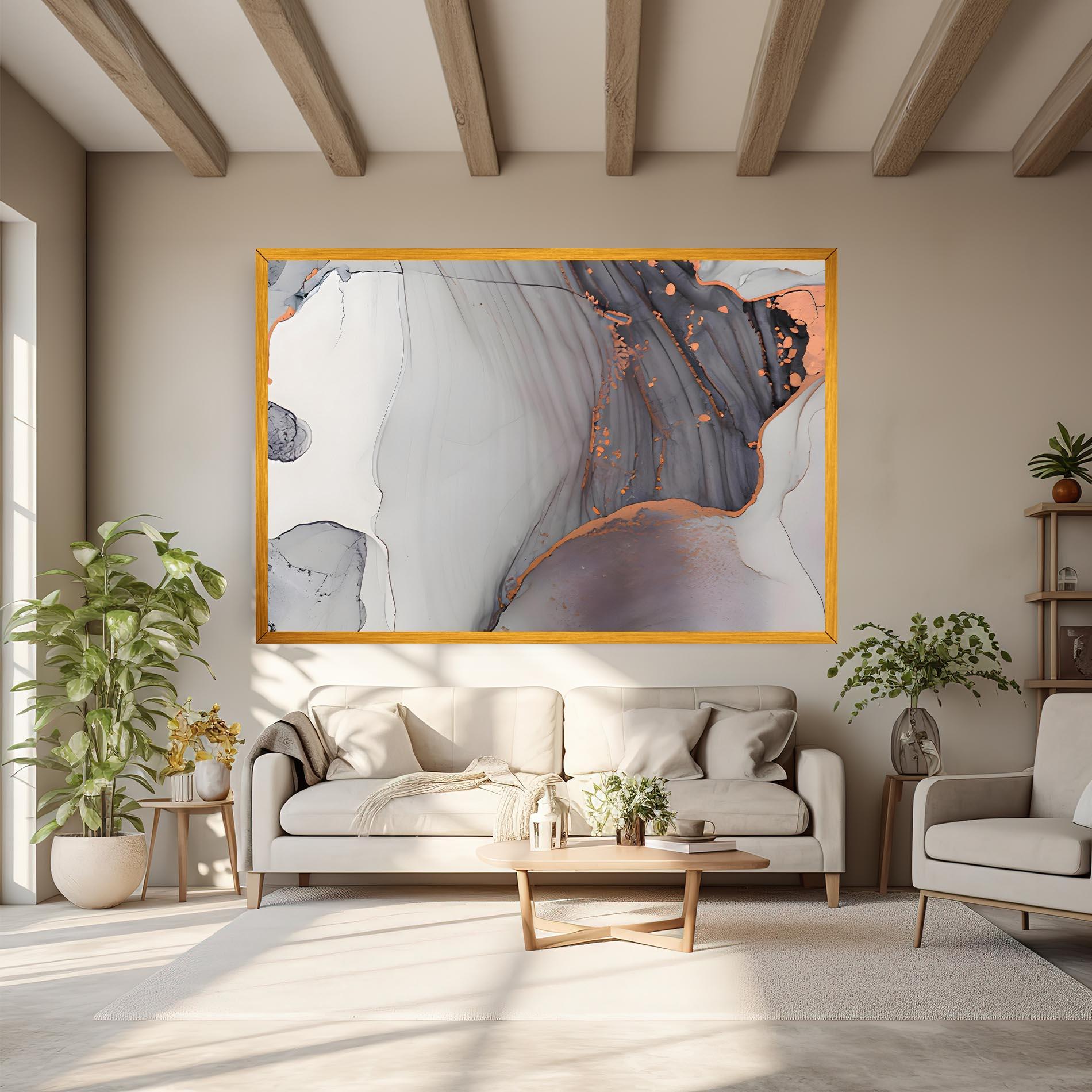 Vászonkép Grey Pink Liquid Marble mockup 6