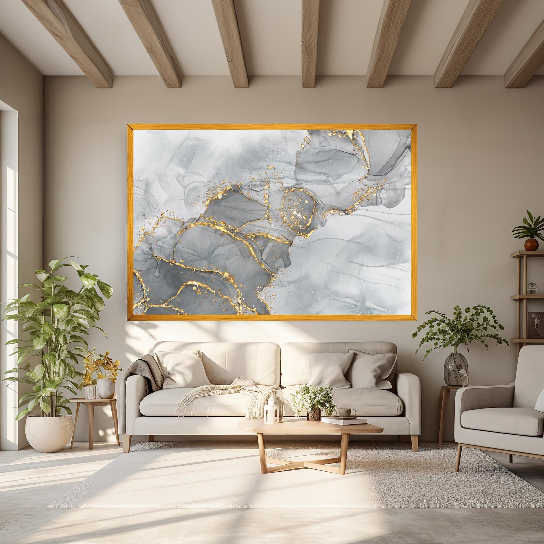 Vászonkép White Ink Marble mockup 6