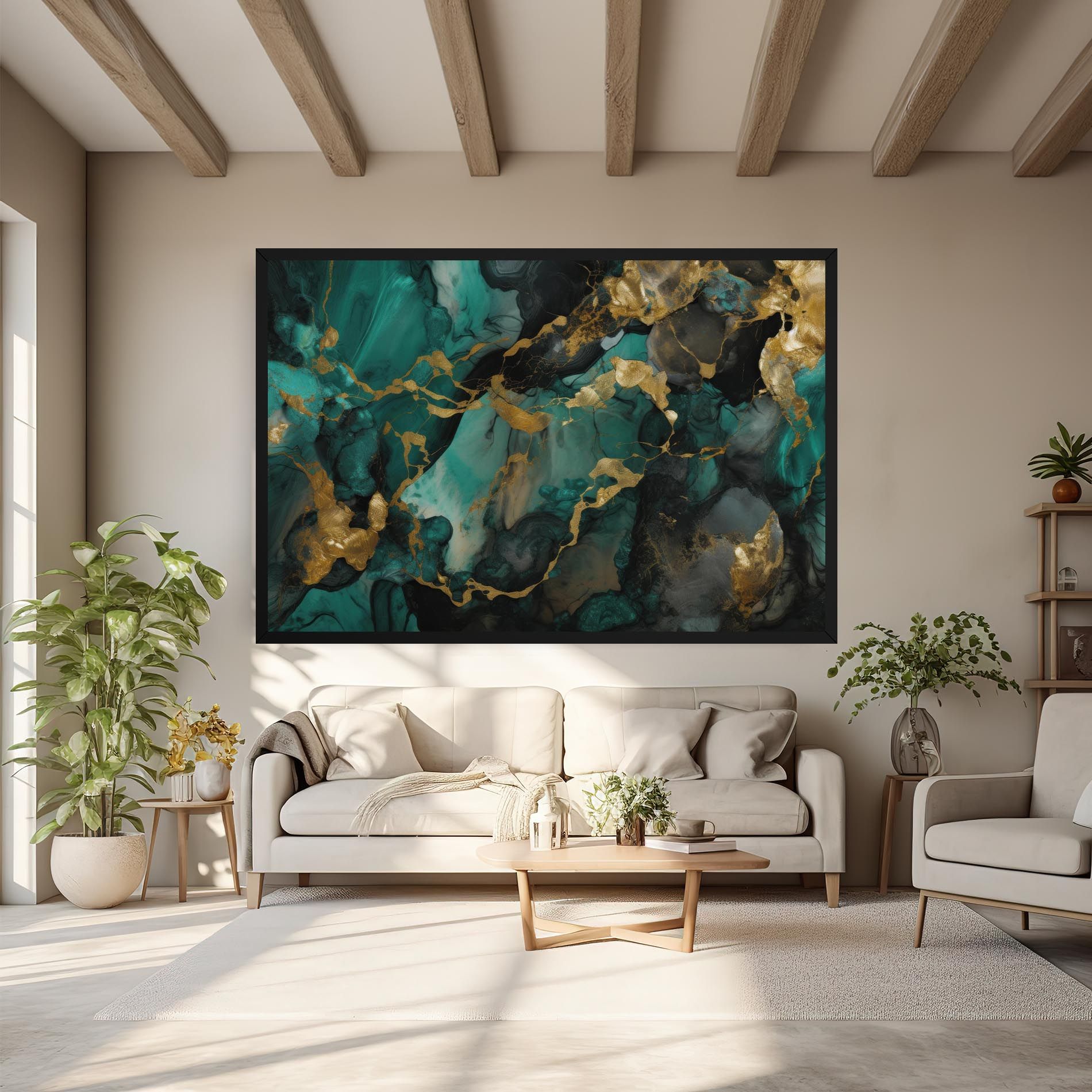 Dark Green Golden Marble mockup 6