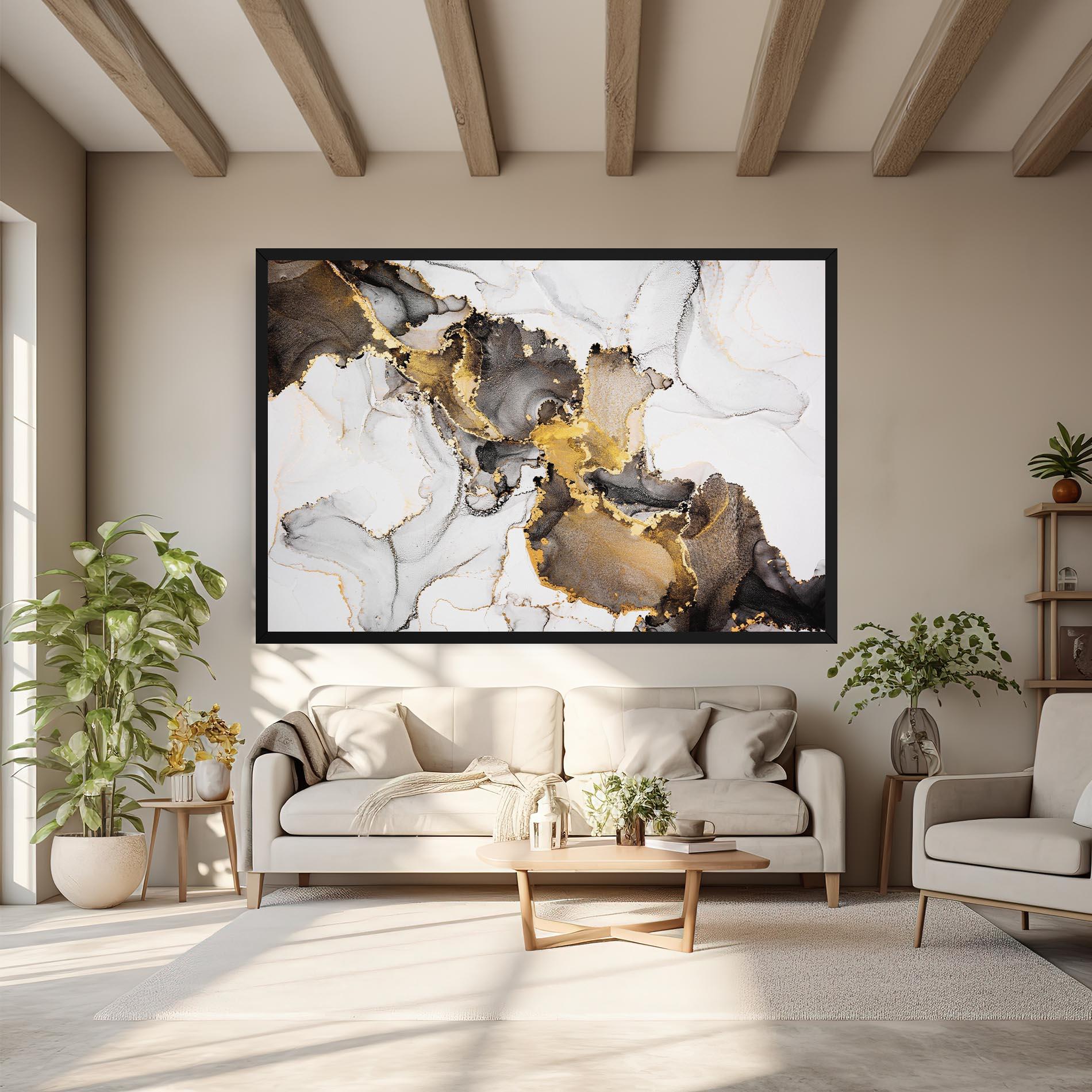 Vászonkép Golden Marble Shades mockup 6