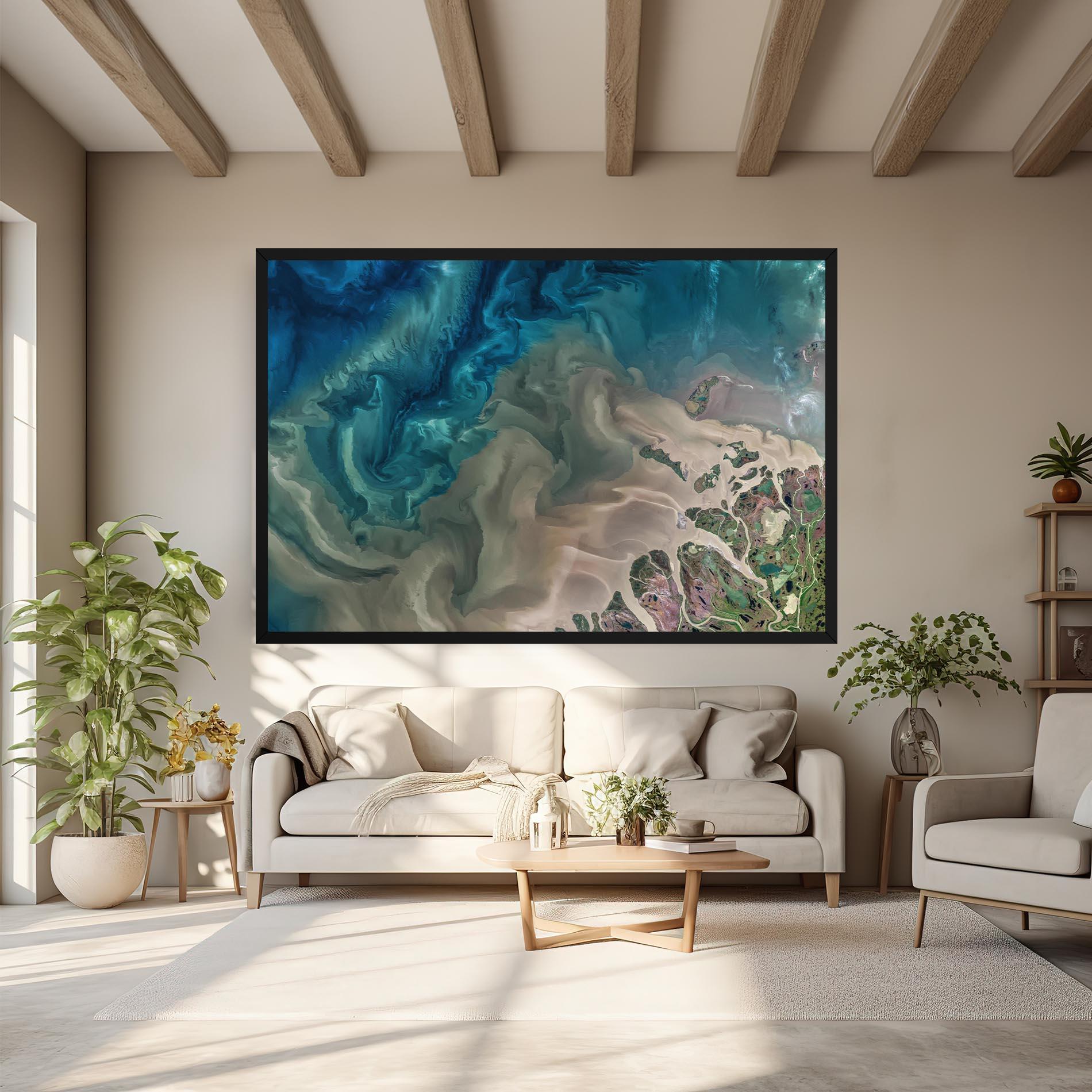 Vászonkép Ocean Blue Marble mockup 6