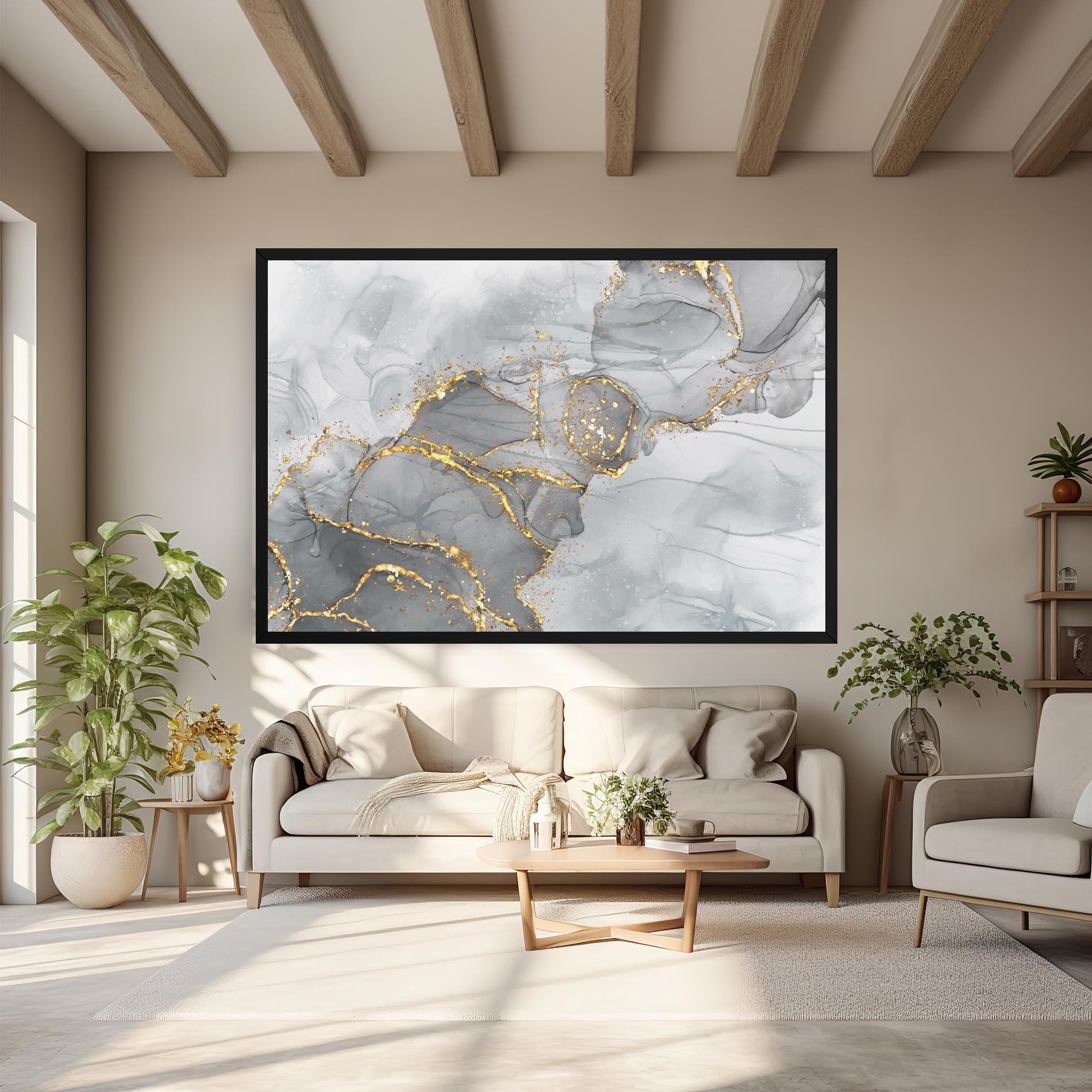 Vászonkép White Ink Marble mockup 6