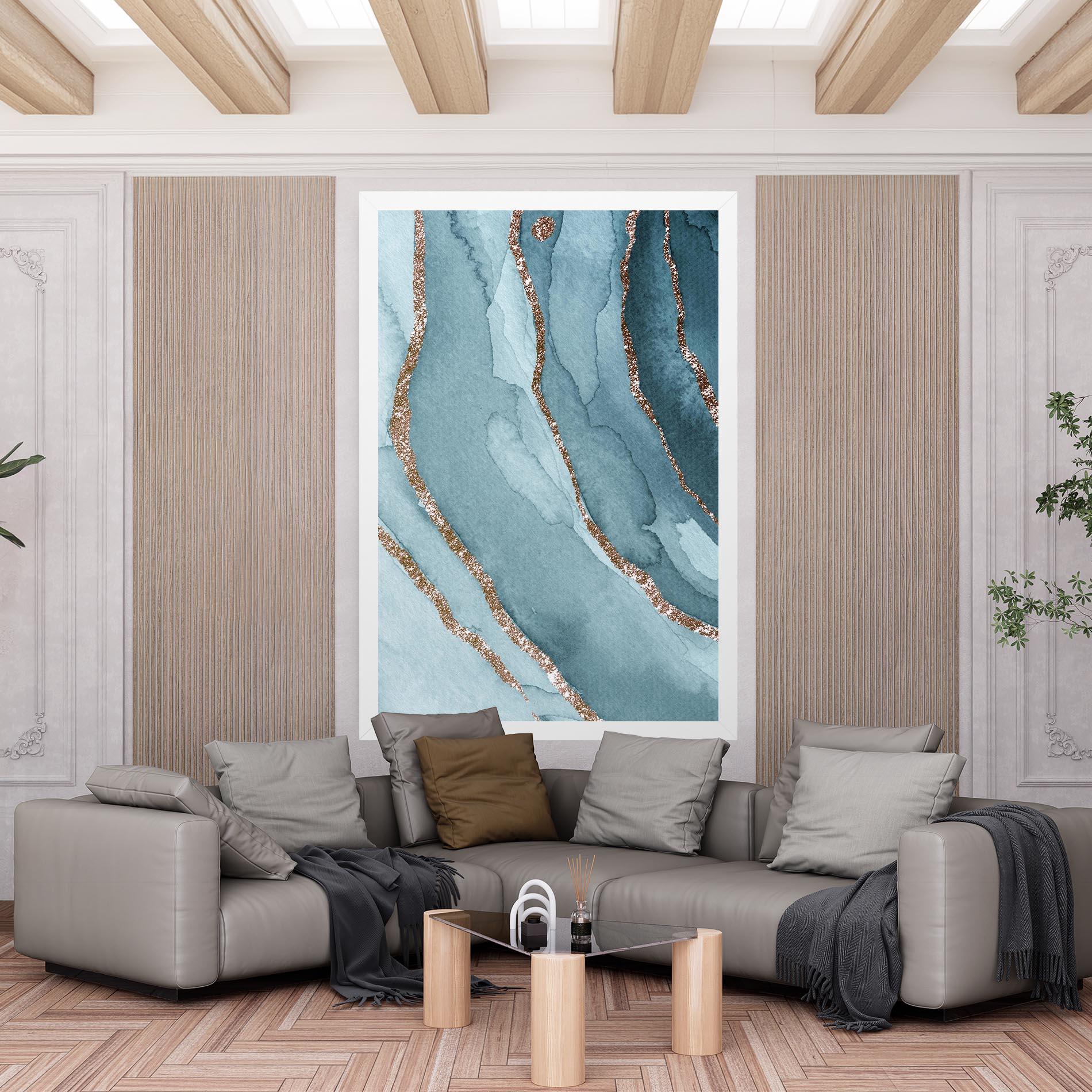 Vászonkép Blue Golden Glitter mockup 6