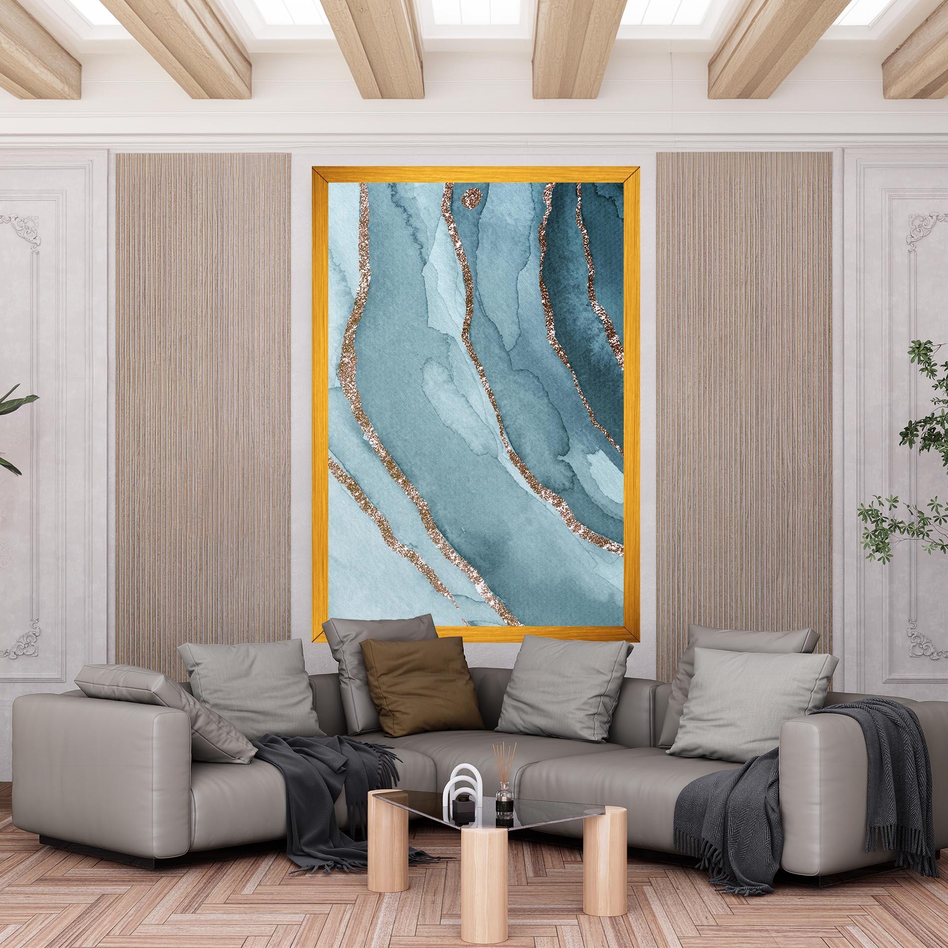 Vászonkép Blue Golden Glitter mockup 6