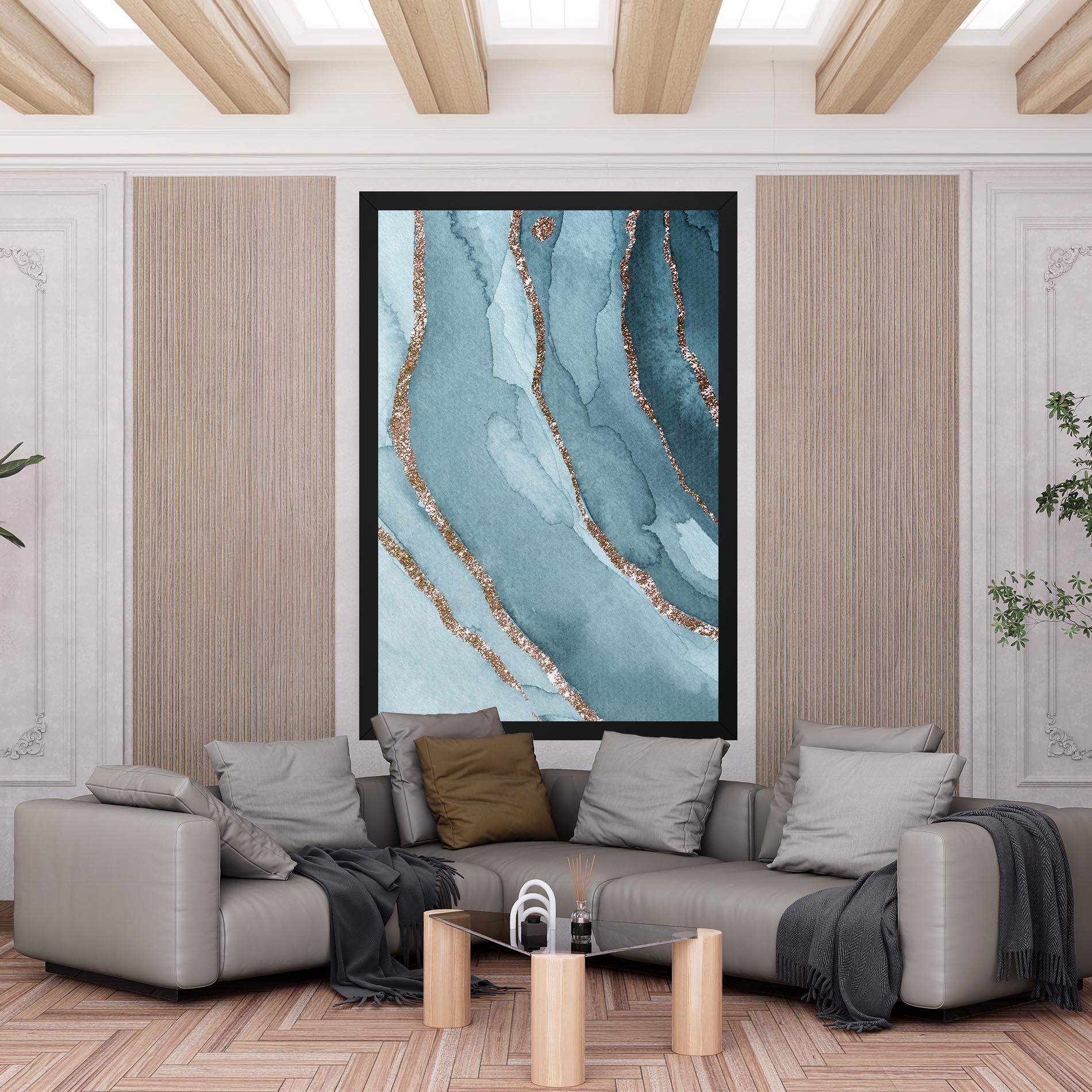 Vászonkép Blue Golden Glitter mockup 6