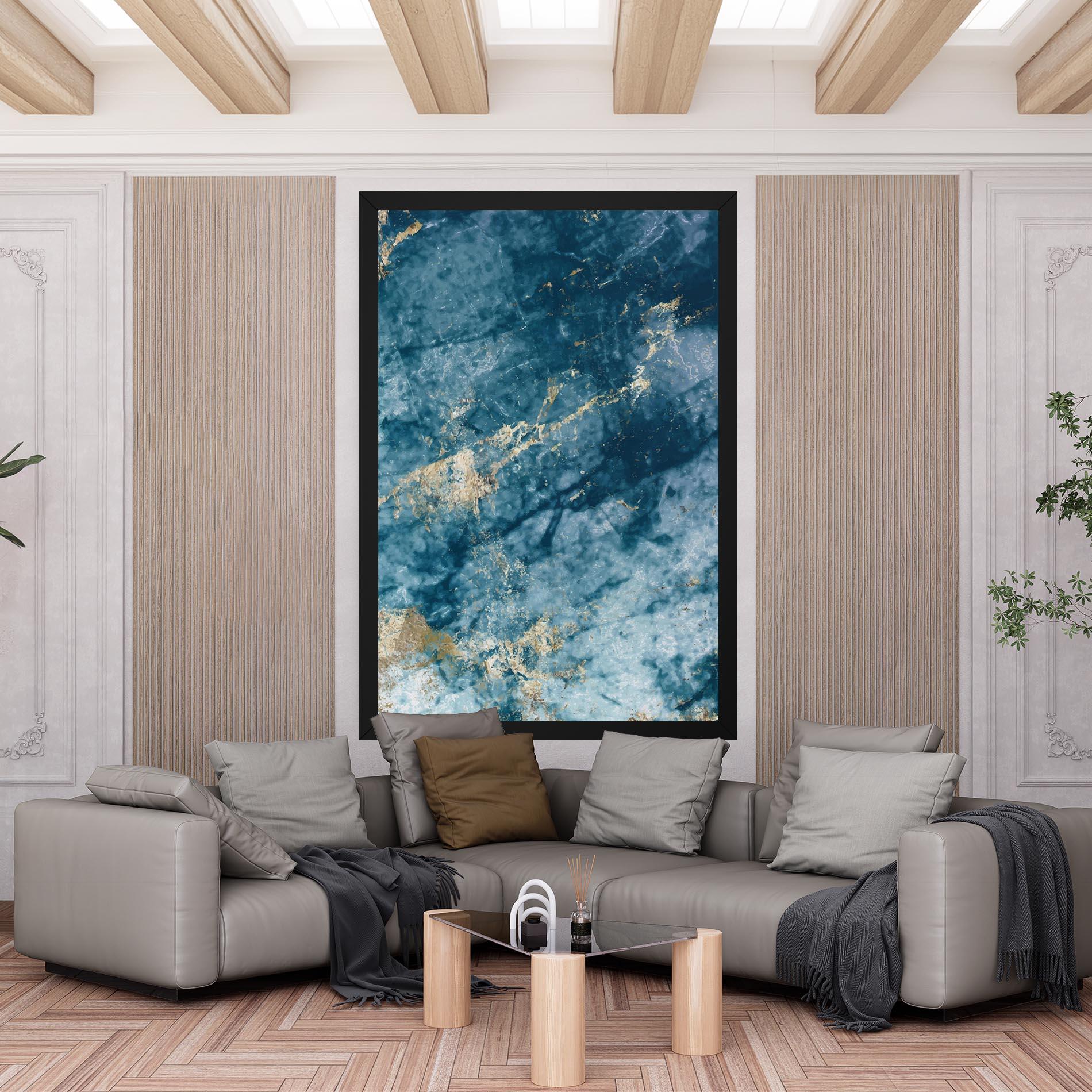Vászonkép Blue Water Marble mockup 6