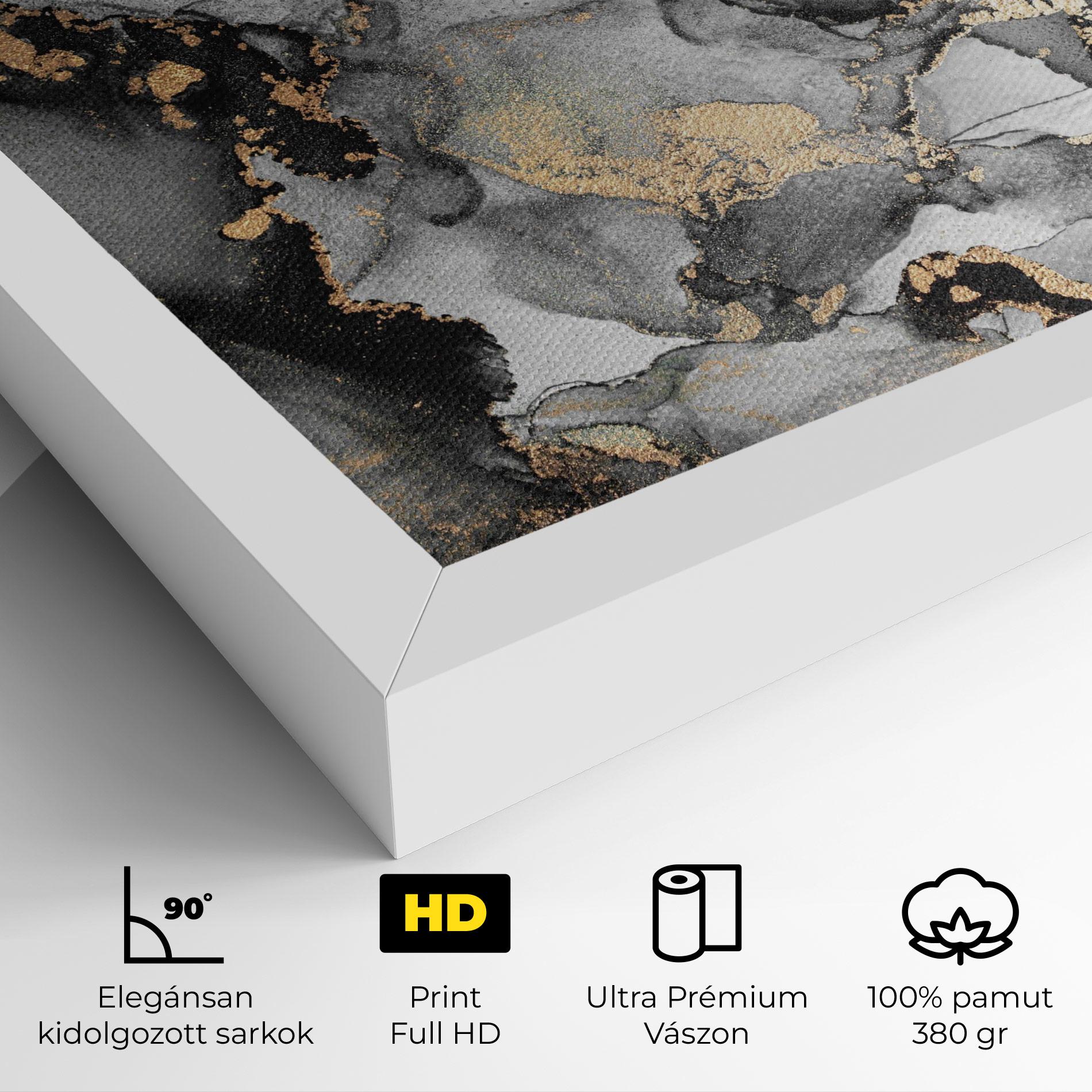 Vászonkép Grey Gold Marble mockup 4