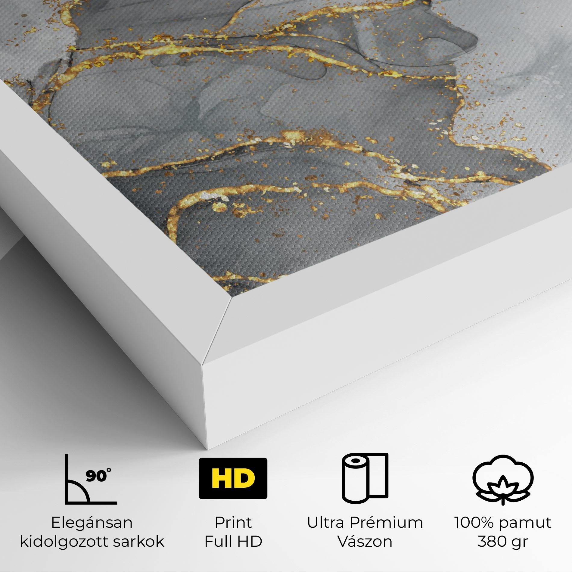 Vászonkép White Ink Marble mockup 4