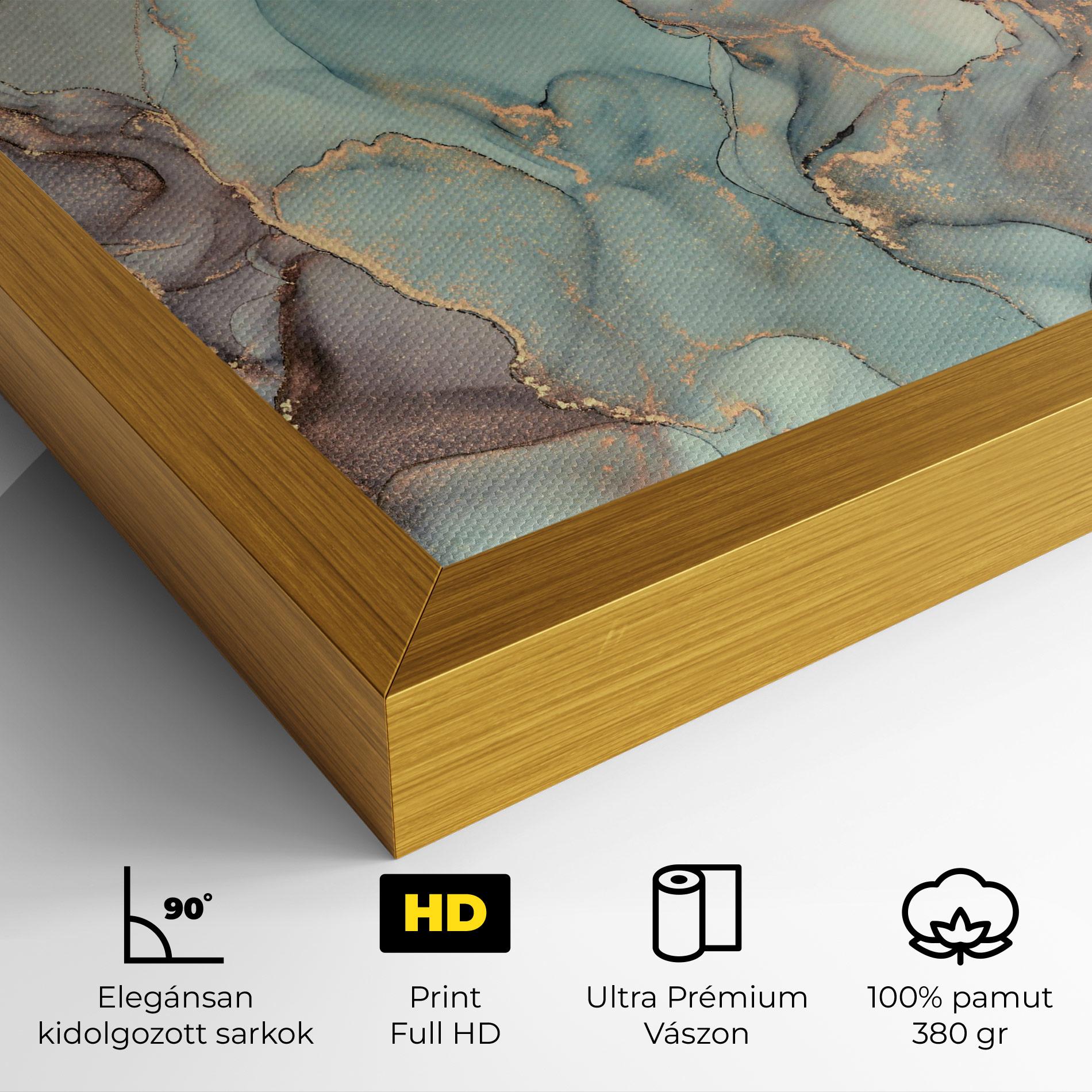 Vászonkép Abstract Turquoise Marble mockup 4