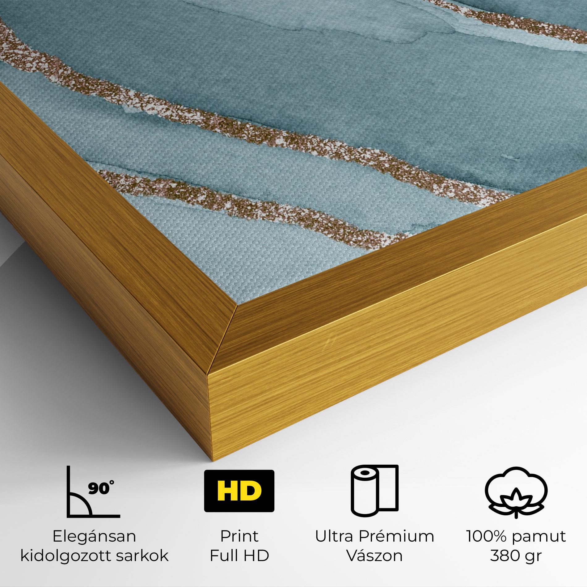 Vászonkép Blue Golden Glitter mockup 4