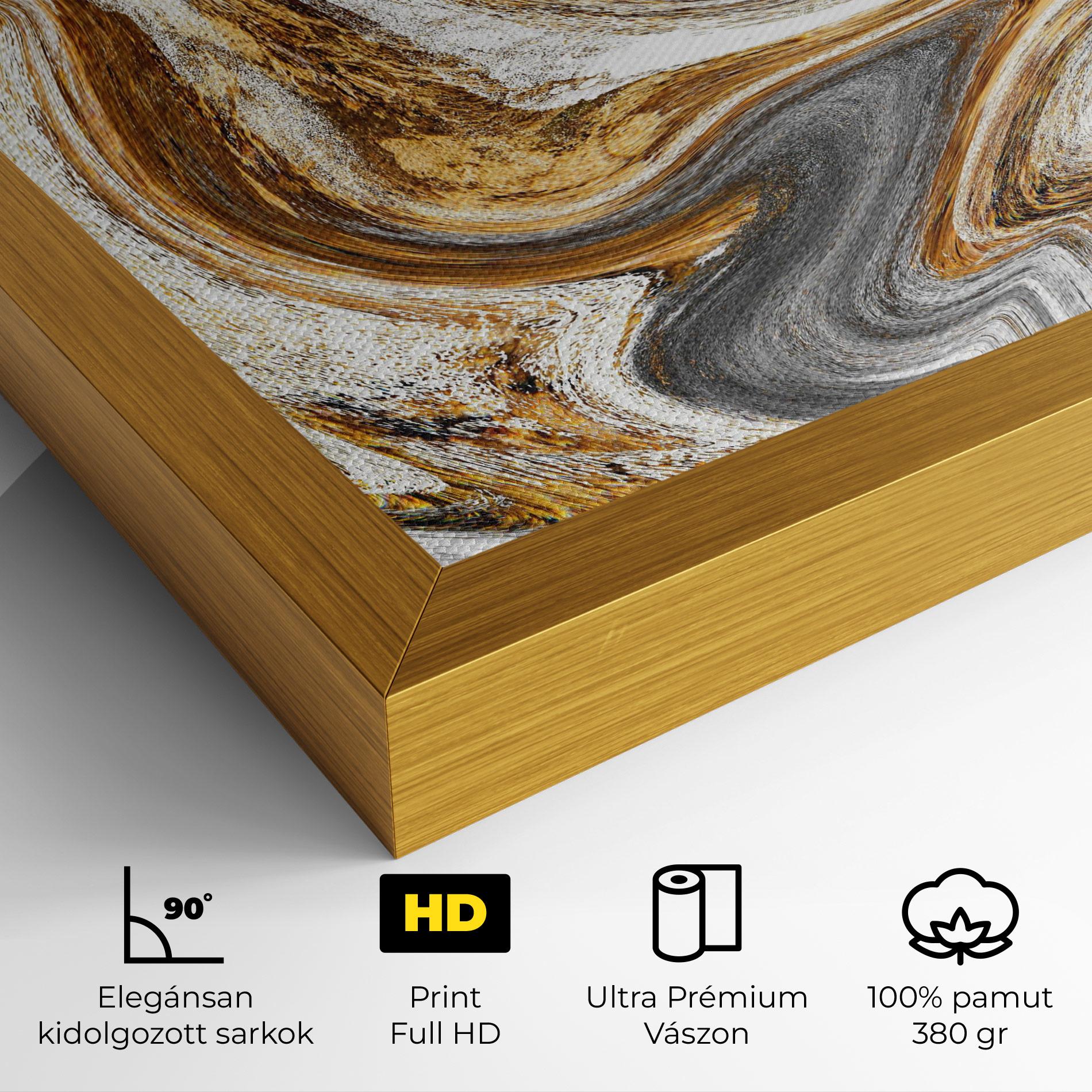 Vászonkép Gold White Liquid mockup 4