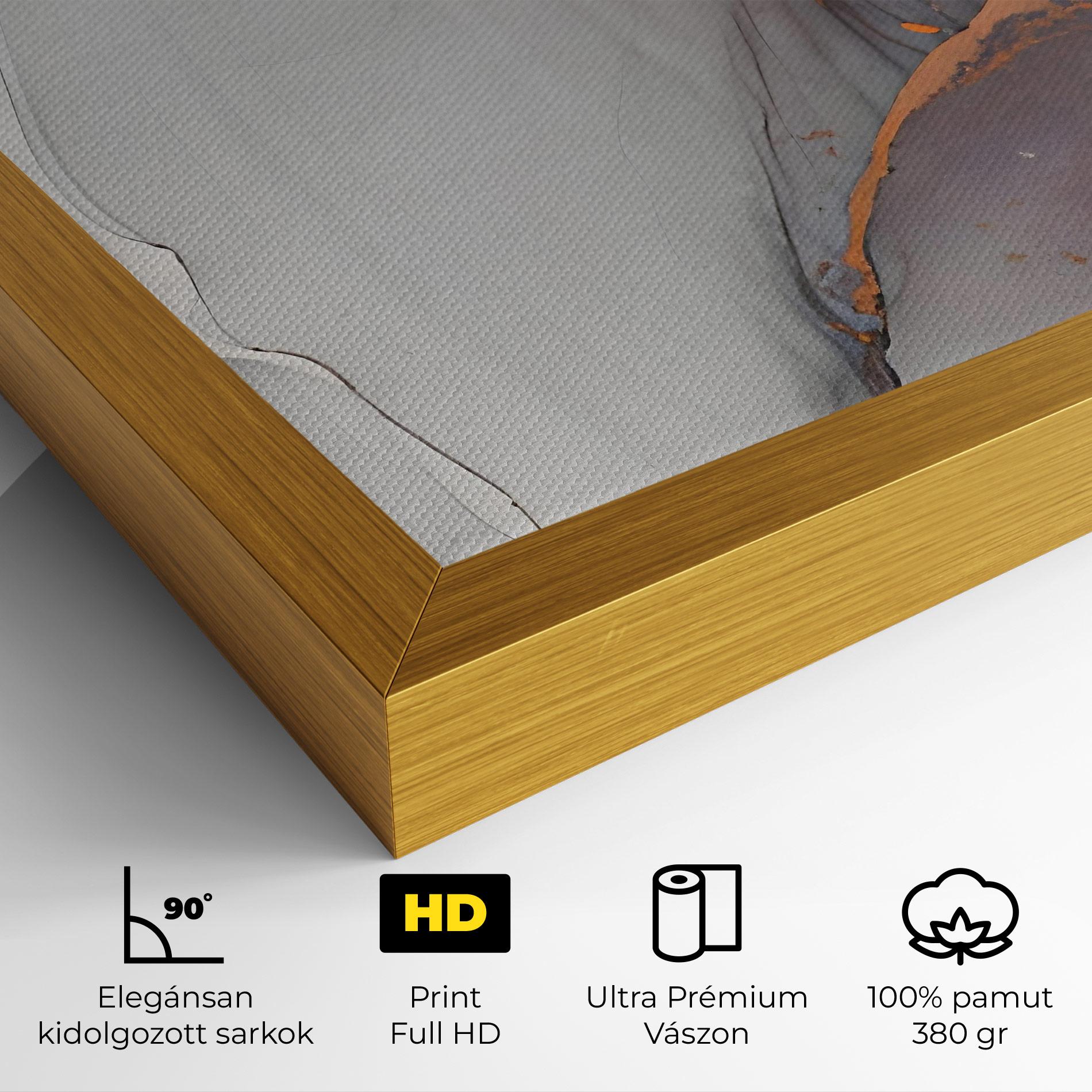 Vászonkép Grey Pink Liquid Marble mockup 4