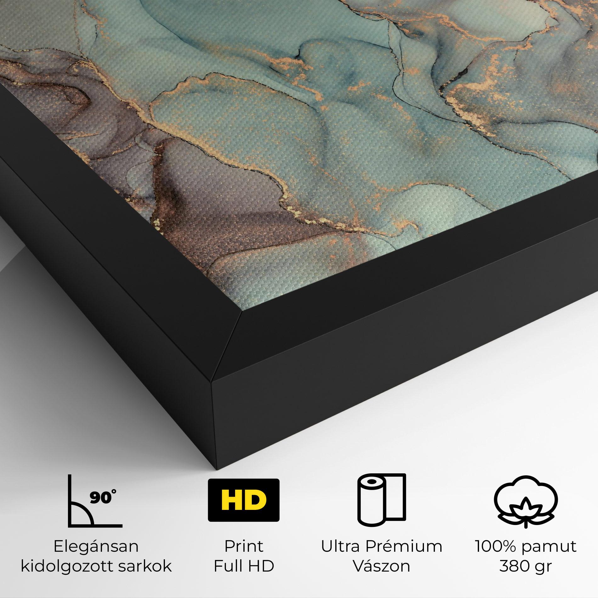 Vászonkép Abstract Turquoise Marble mockup 4