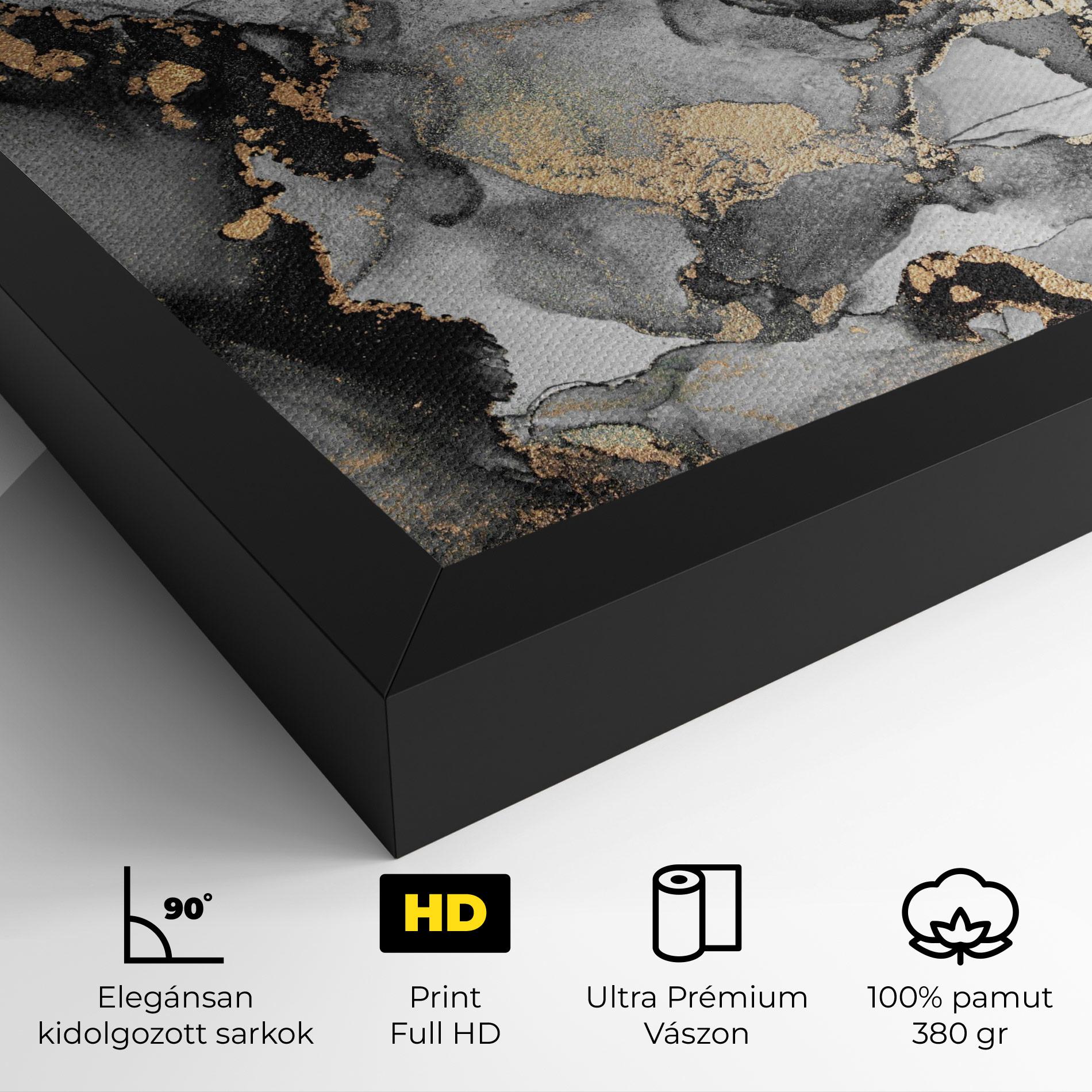 Vászonkép Grey Gold Marble mockup 4