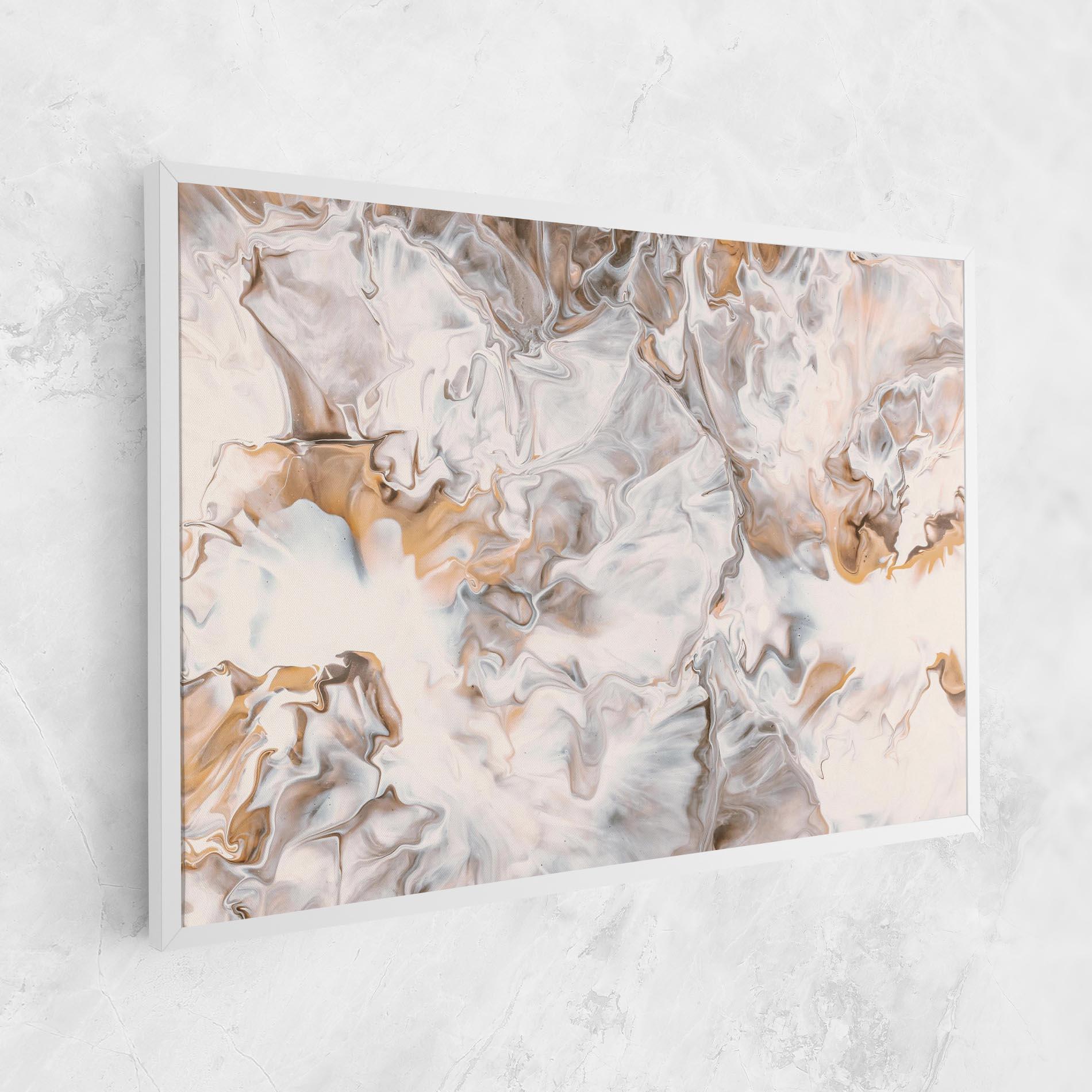 Vászonkép White Gold Abstract mockup 1